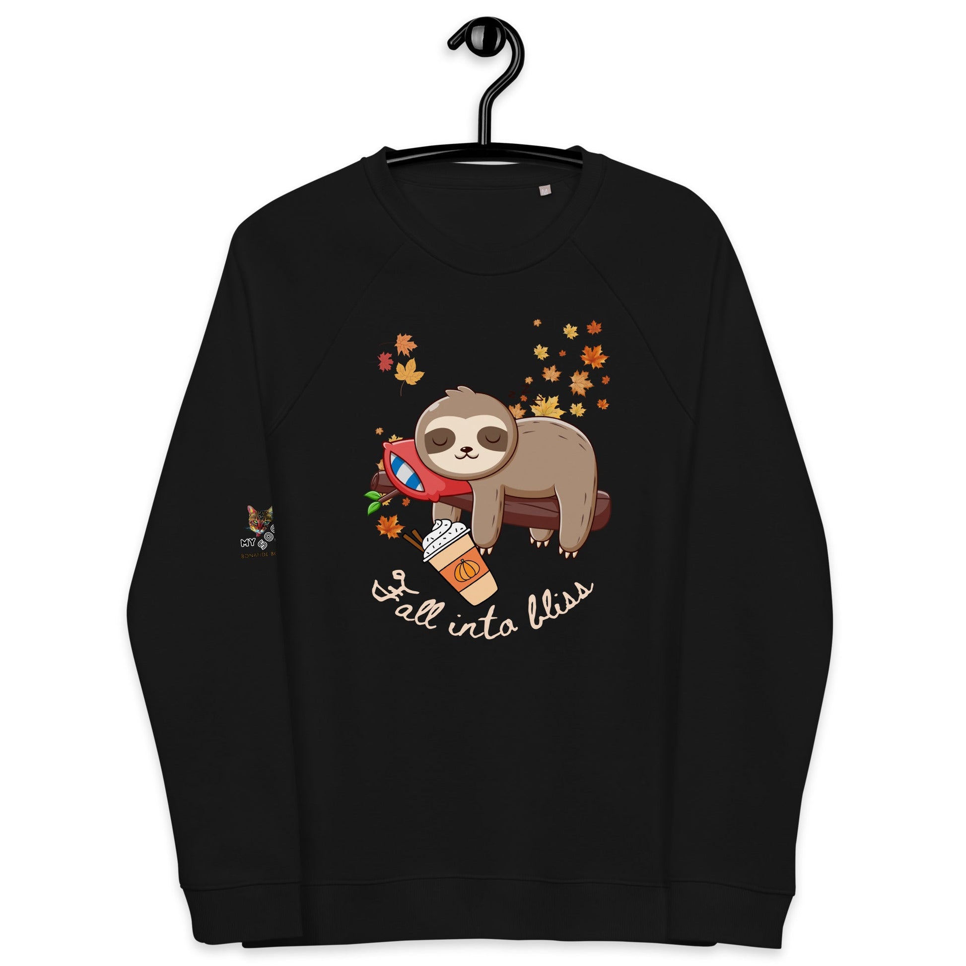 Fall into Latte Plush Organic sweatshirt - My Social Cat Bonafide Boutique LLCFall into Latte Plush Organic sweatshirtSweatshirtMy Social Cat Bonafide Boutique LLCBlackXSfalllatte