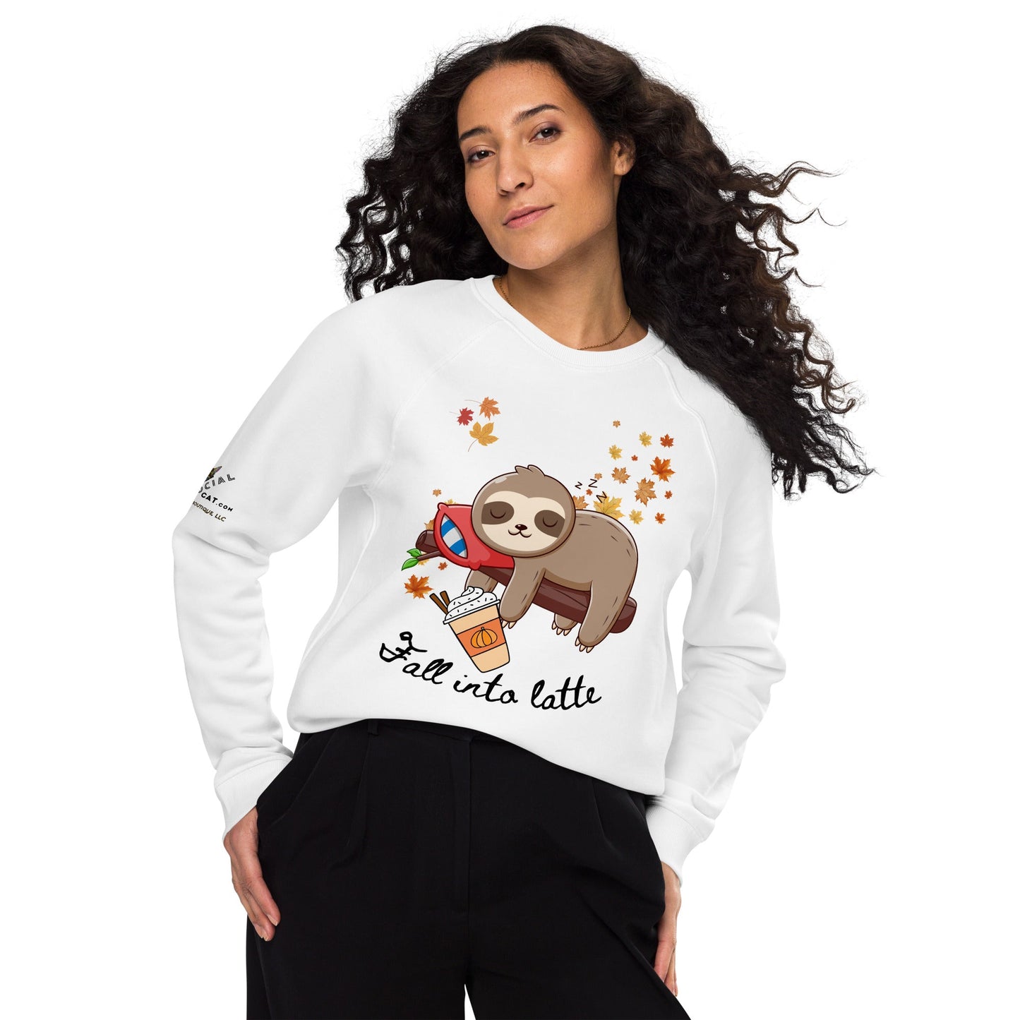 Fall into Latte Plush Organic sweatshirt - My Social Cat Bonafide Boutique LLCFall into Latte Plush Organic sweatshirtSweatshirtMy Social Cat Bonafide Boutique LLCWhiteXSfalllatte
