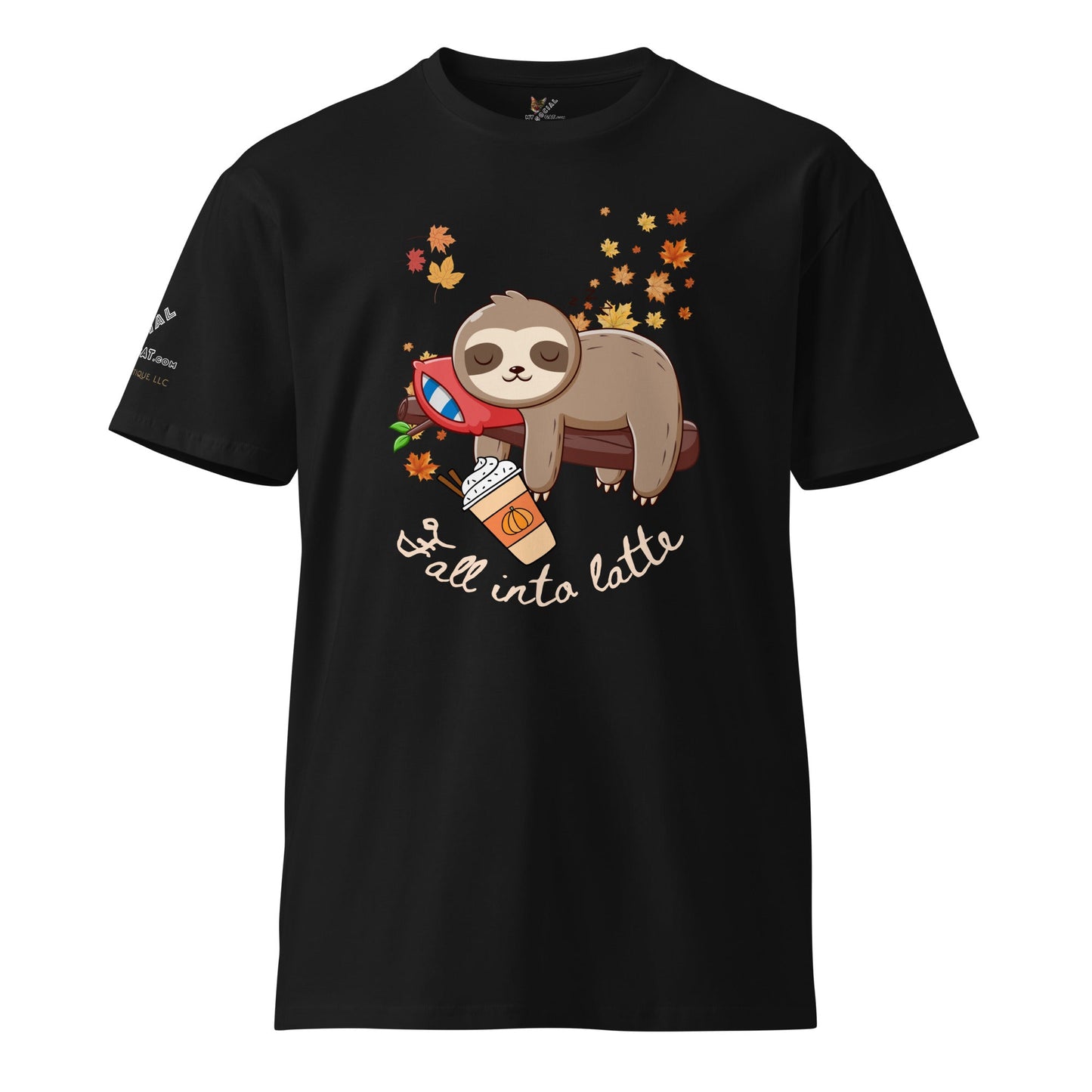 Fall Into Latte Unisex Premium Tee - My Social Cat Bonafide Boutique LLCFall Into Latte Unisex Premium TeeT-shirtMy Social Cat Bonafide Boutique LLCBlackSfallinto