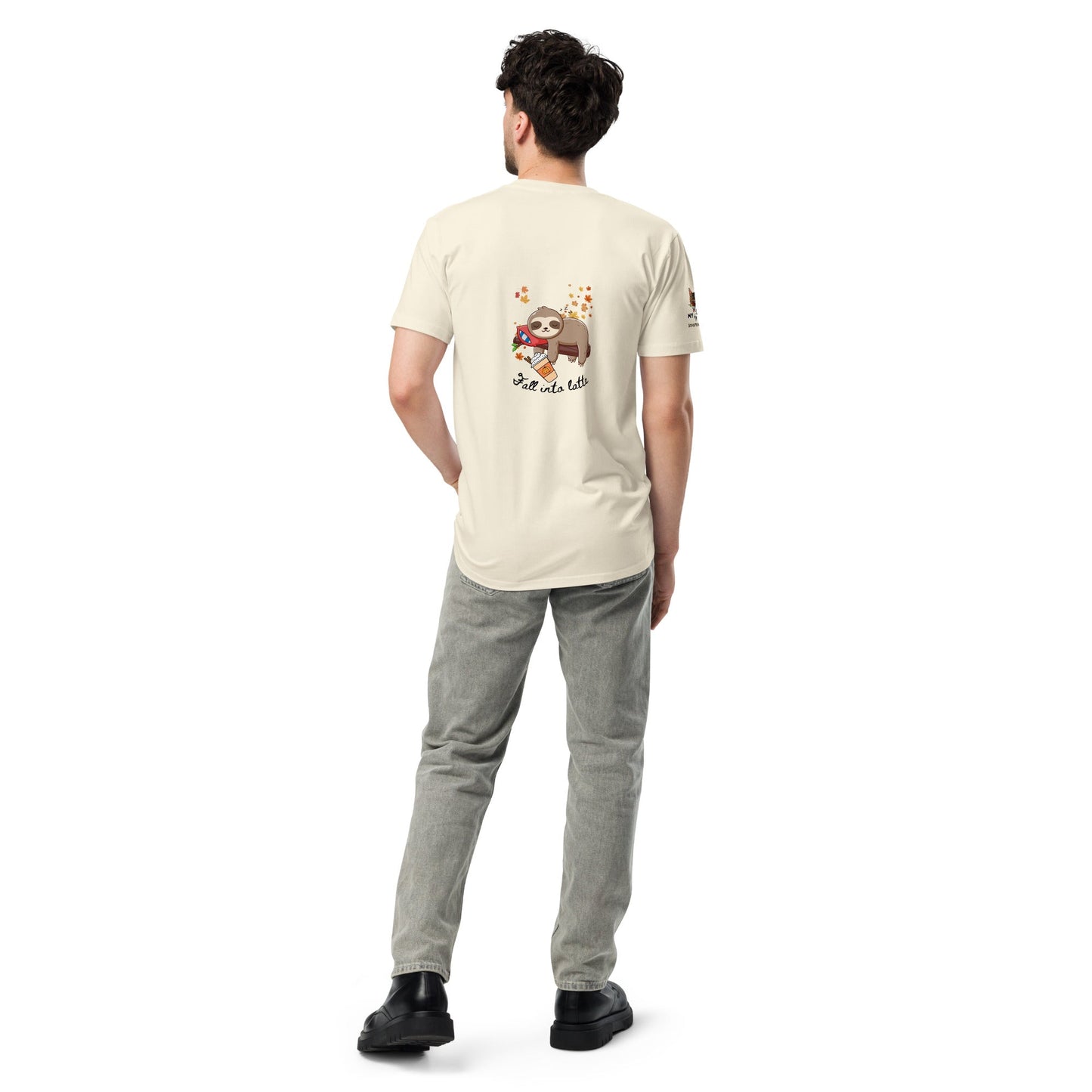 Fall Into Latte Unisex Premium Tee - My Social Cat Bonafide Boutique LLCFall Into Latte Unisex Premium TeeT-shirtMy Social Cat Bonafide Boutique LLCNaturalSfallinto