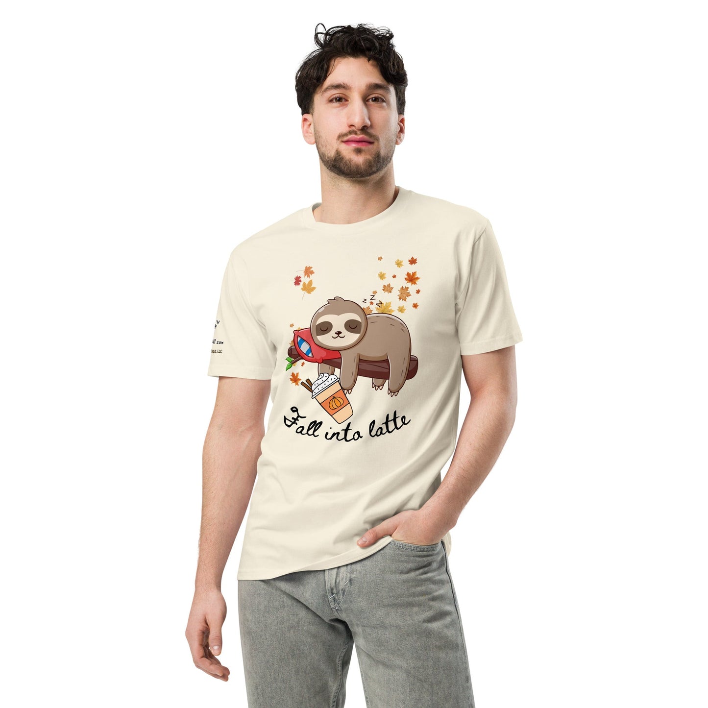 Fall Into Latte Unisex Premium Tee - My Social Cat Bonafide Boutique LLCFall Into Latte Unisex Premium TeeT-shirtMy Social Cat Bonafide Boutique LLCNaturalSfallinto