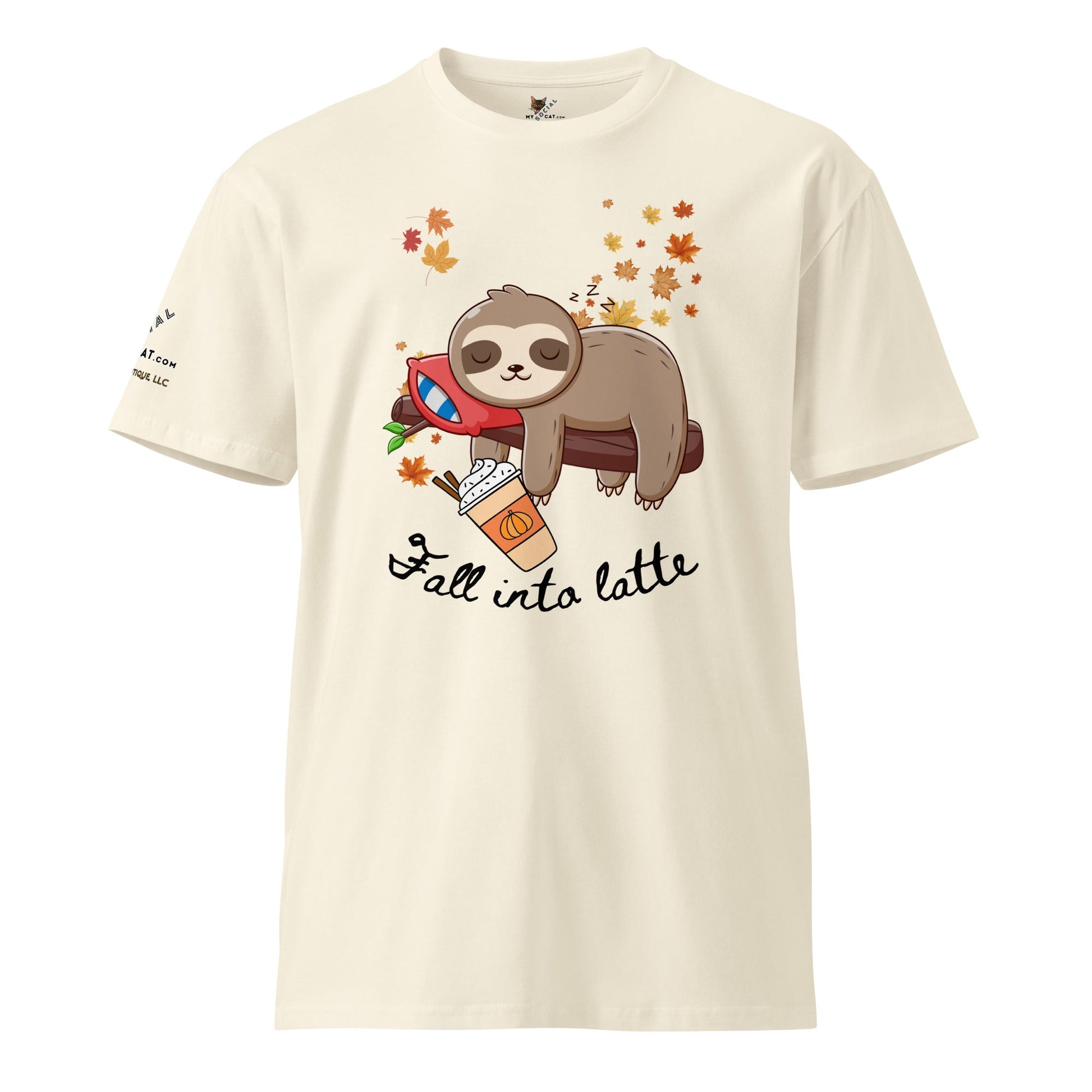 Fall Into Latte Unisex Premium Tee - My Social Cat Bonafide Boutique LLCFall Into Latte Unisex Premium TeeT-shirtMy Social Cat Bonafide Boutique LLCNaturalSfallinto