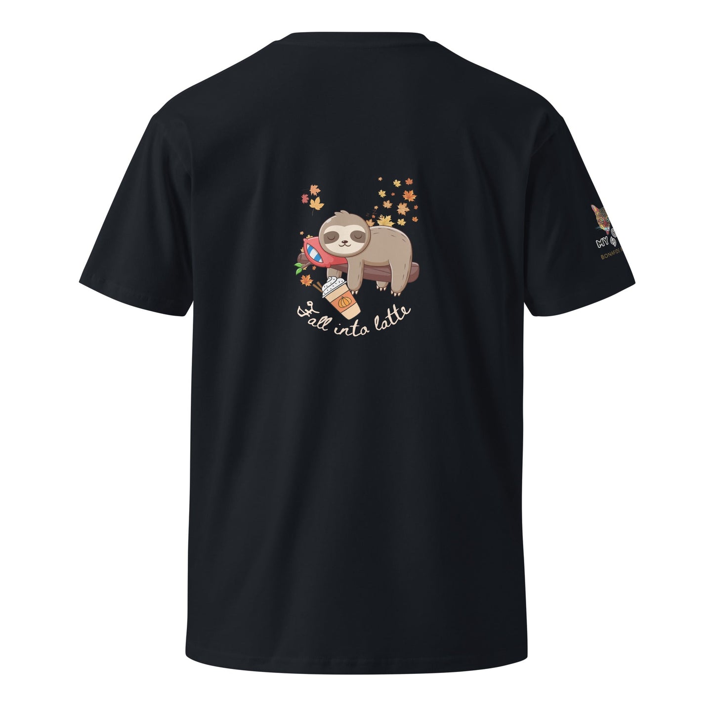 Fall Into Latte Unisex Premium Tee - My Social Cat Bonafide Boutique LLCFall Into Latte Unisex Premium TeeT-shirtMy Social Cat Bonafide Boutique LLCNavySfallinto