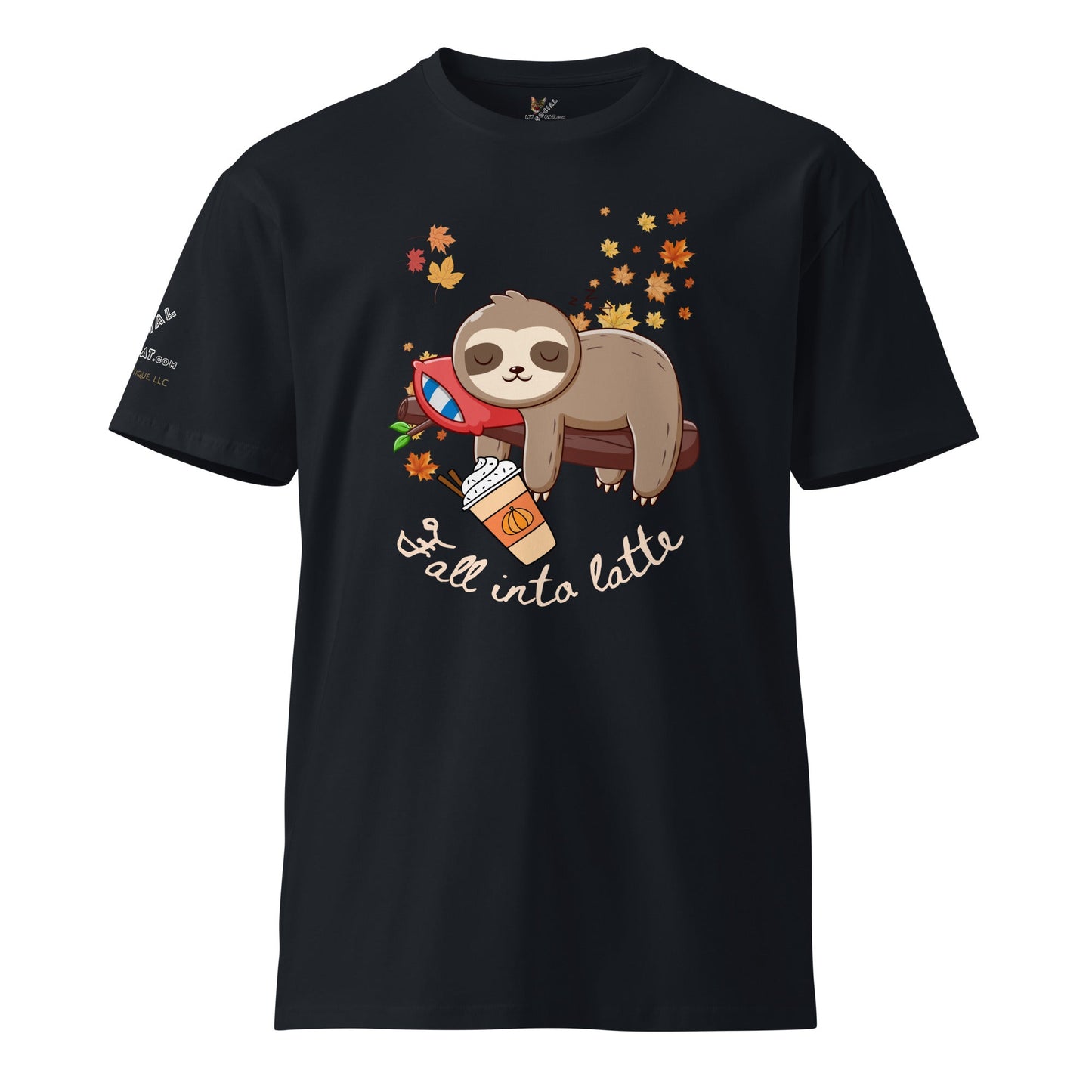 Fall Into Latte Unisex Premium Tee - My Social Cat Bonafide Boutique LLCFall Into Latte Unisex Premium TeeT-shirtMy Social Cat Bonafide Boutique LLCNavySfallinto
