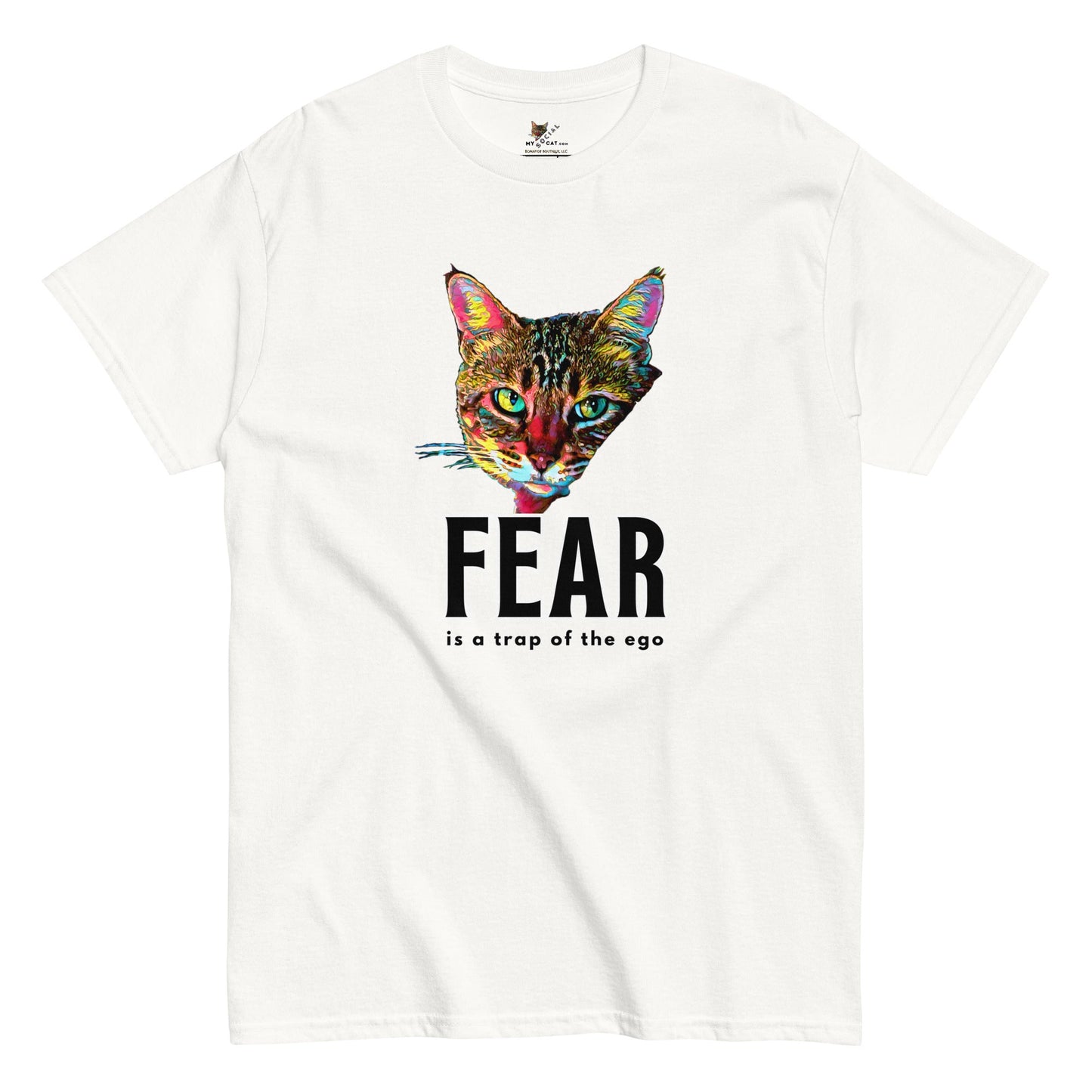 Fear is a Trap of Ego Unisex Classic Tee - My Social Cat Bonafide Boutique LLCFear is a Trap of Ego Unisex Classic TeeT-shirtMy Social Cat Bonafide Boutique LLCWhiteScatego
