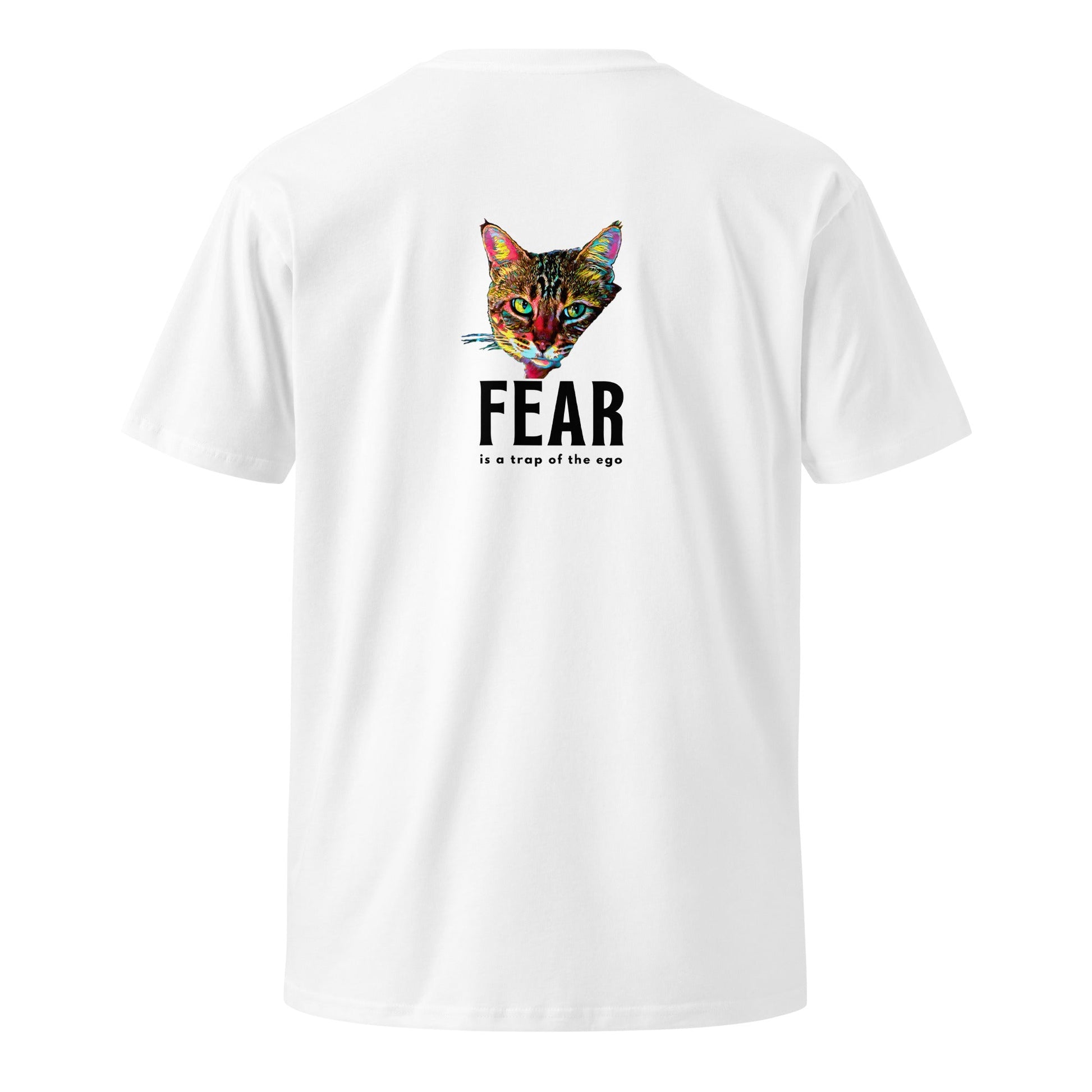 Fear is a Trap of Ego Unisex Premium Tee - My Social Cat Bonafide Boutique LLCFear is a Trap of Ego Unisex Premium TeeT-shirtMy Social Cat Bonafide Boutique LLCWhiteScatego