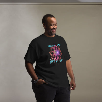 Fear is Faith in the Negative Unisex Classic Tee - My Social Cat Bonafide Boutique LLCFear is Faith in the Negative Unisex Classic TeeT-shirtMy Social Cat Bonafide Boutique LLCBlackMclassicfaith