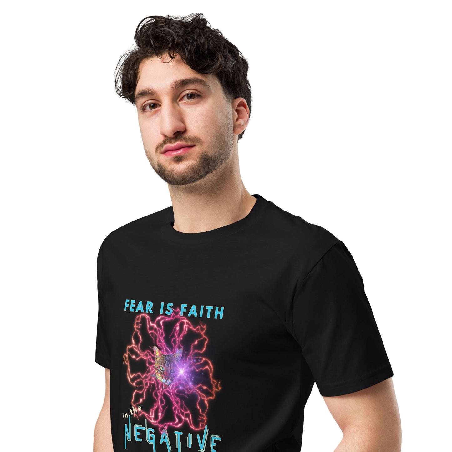 Fear is Faith in the Negative Unisex Premium Tee - My Social Cat Bonafide Boutique LLCFear is Faith in the Negative Unisex Premium TeeT-shirtMy Social Cat Bonafide Boutique LLCBlackMfaithfear