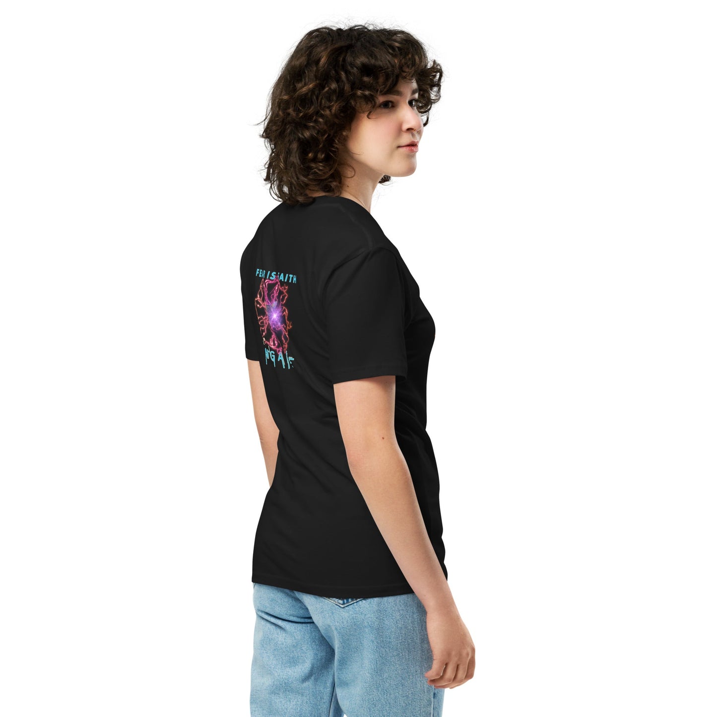 Fear is Faith in the Negative Unisex Premium Tee - My Social Cat Bonafide Boutique LLCFear is Faith in the Negative Unisex Premium TeeT-shirtMy Social Cat Bonafide Boutique LLCBlackMfaithfear