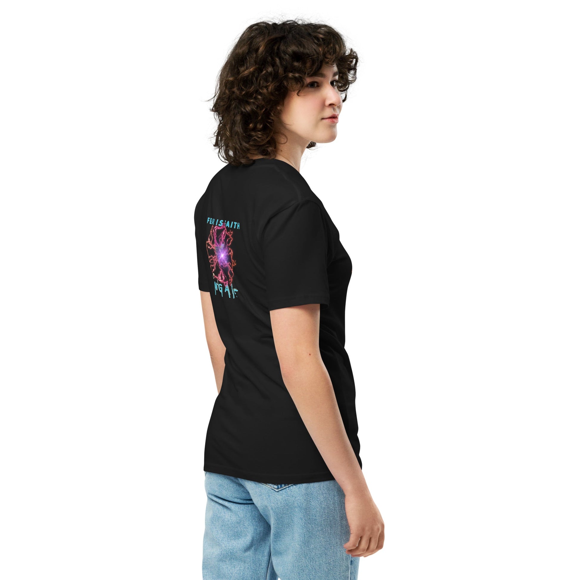 Fear is Faith in the Negative Unisex Premium Tee - My Social Cat Bonafide Boutique LLCFear is Faith in the Negative Unisex Premium TeeT-shirtMy Social Cat Bonafide Boutique LLCBlackMfaithfear