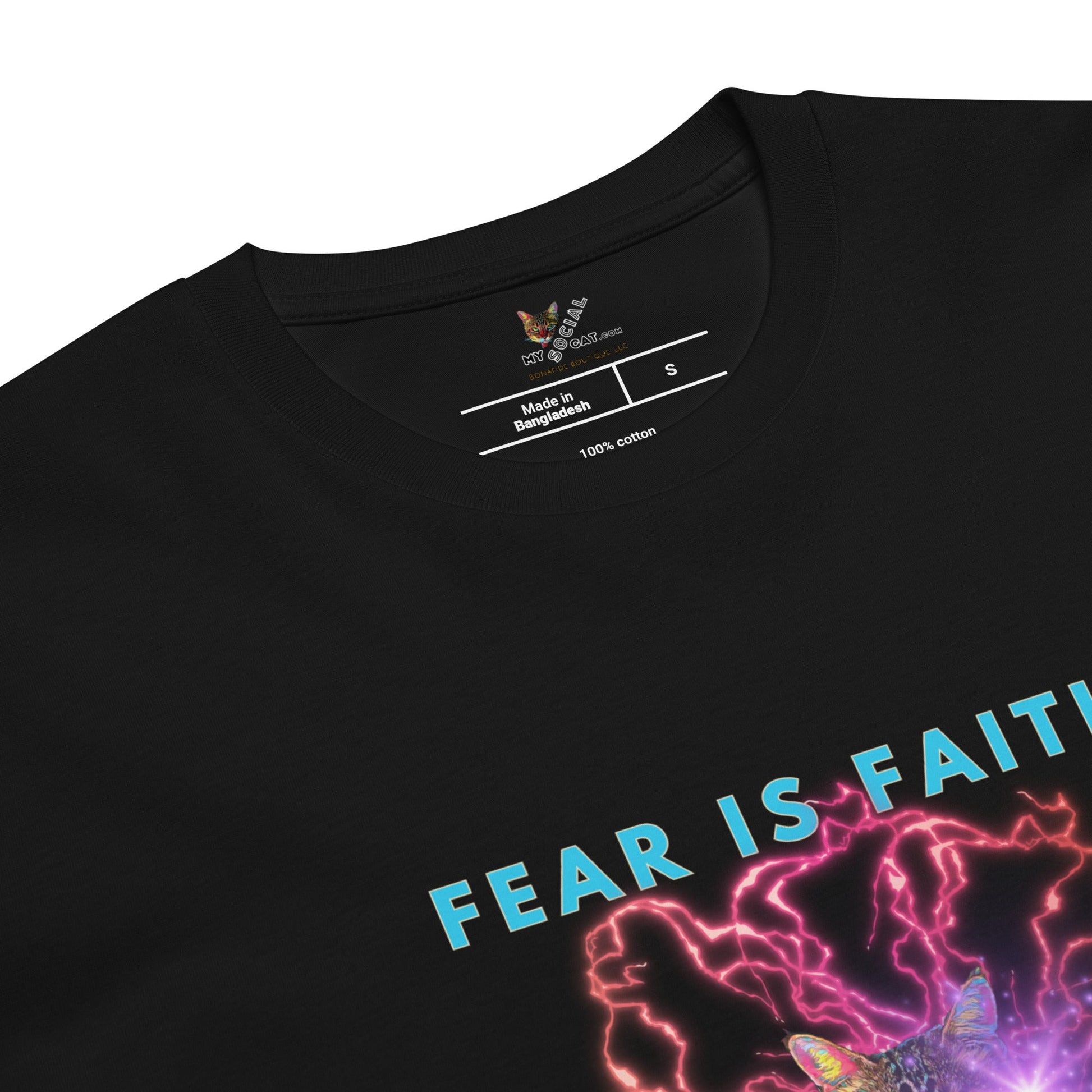 Fear is Faith in the Negative Unisex Premium Tee - My Social Cat Bonafide Boutique LLCFear is Faith in the Negative Unisex Premium TeeT-shirtMy Social Cat Bonafide Boutique LLCBlackMfaithfear