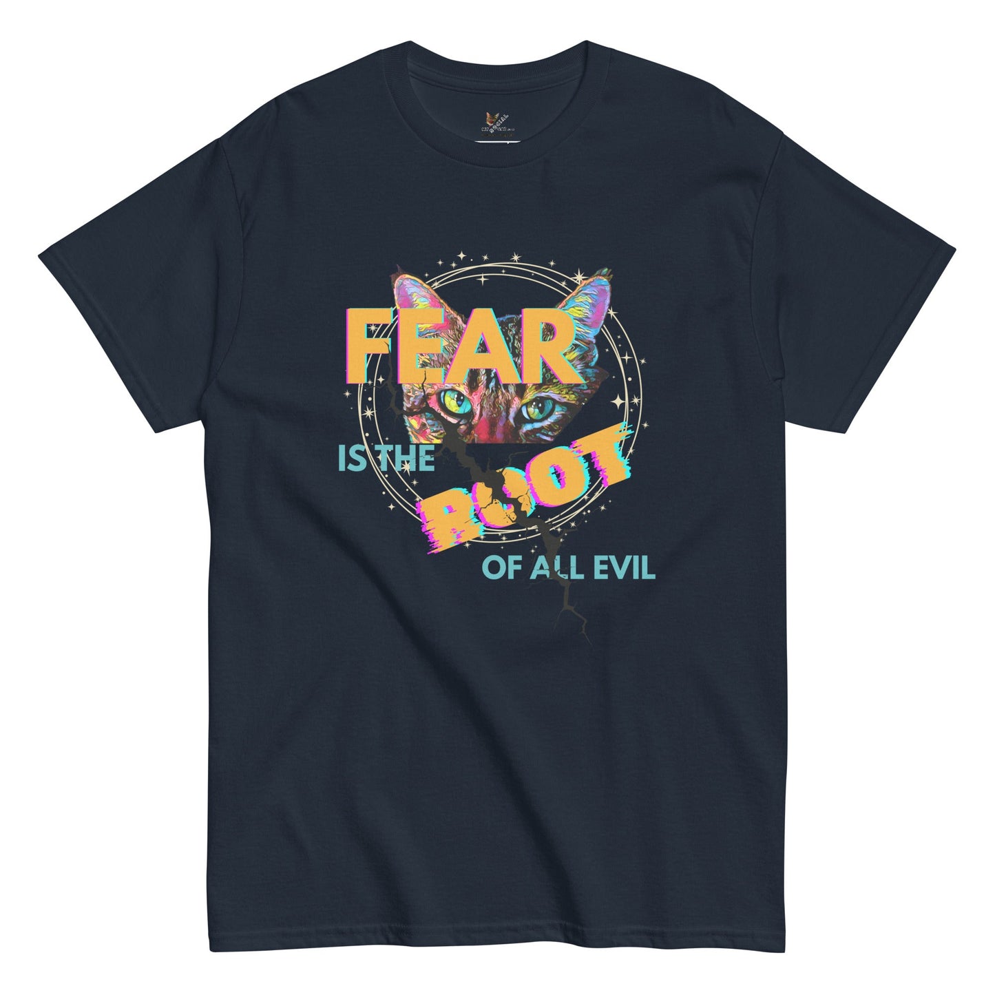 Fear is the Root of All Evil Unisex Classic Tee - My Social Cat Bonafide Boutique LLCFear is the Root of All Evil Unisex Classic TeeT-shirtMy Social Cat Bonafide Boutique LLCNavySclassicfear