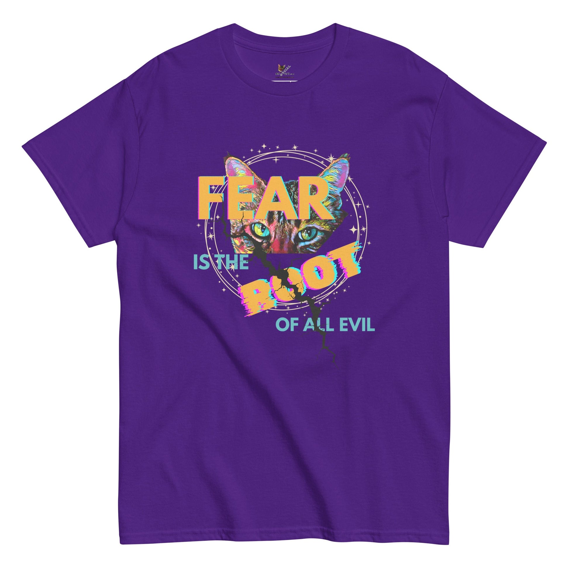Fear is the Root of All Evil Unisex Classic Tee - My Social Cat Bonafide Boutique LLCFear is the Root of All Evil Unisex Classic TeeT-shirtMy Social Cat Bonafide Boutique LLCPurpleSclassicfear