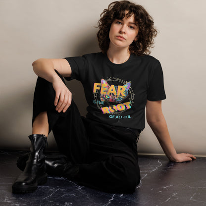 Fear is the Root of All Evil Unisex Premium Tee - My Social Cat Bonafide Boutique LLCFear is the Root of All Evil Unisex Premium TeeT-shirtMy Social Cat Bonafide Boutique LLCBlackSfearpremium
