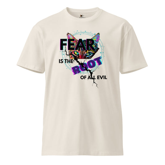 Fear is the Root of All Evil Unisex Premium Tee - My Social Cat Bonafide Boutique LLCFear is the Root of All Evil Unisex Premium TeeT-shirtMy Social Cat Bonafide Boutique LLCBoneSfearpremium