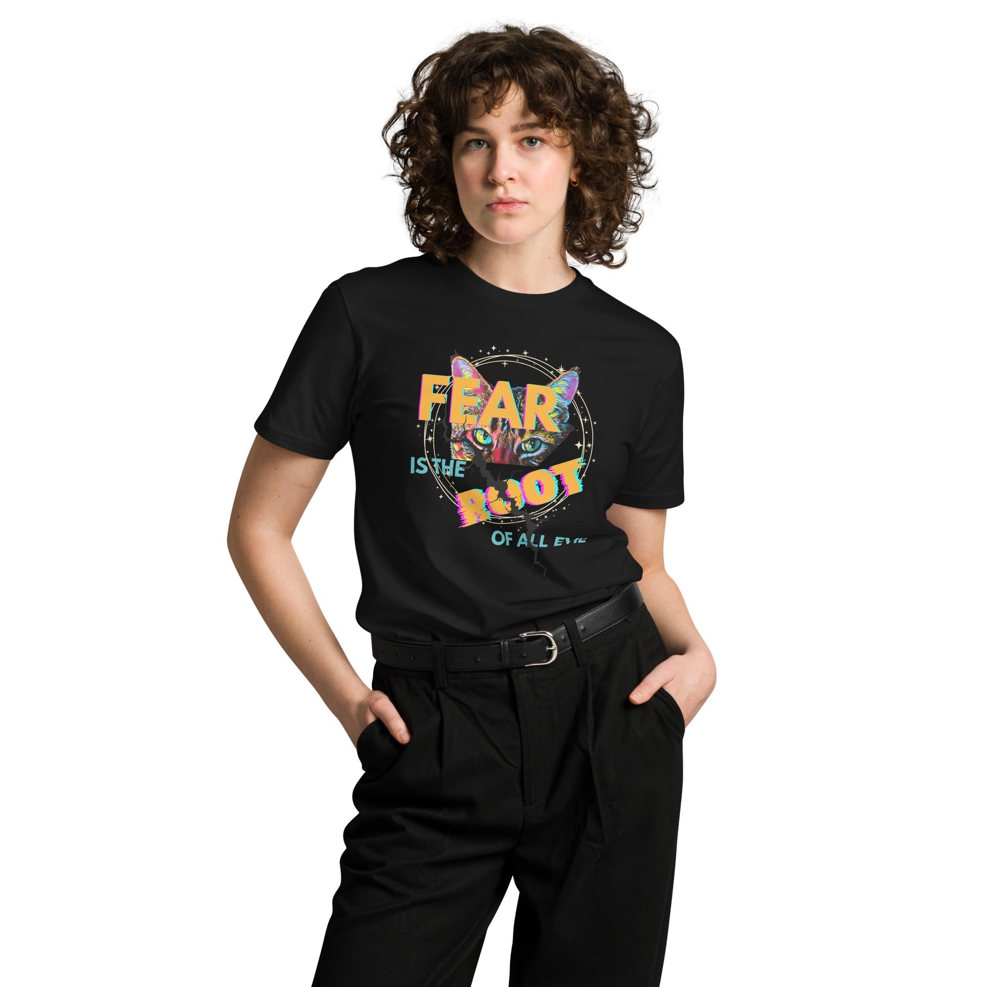 Fear is the Root of All Evil Unisex Premium Tee - My Social Cat Bonafide Boutique LLCFear is the Root of All Evil Unisex Premium TeeT-shirtMy Social Cat Bonafide Boutique LLCBlackSfearpremium