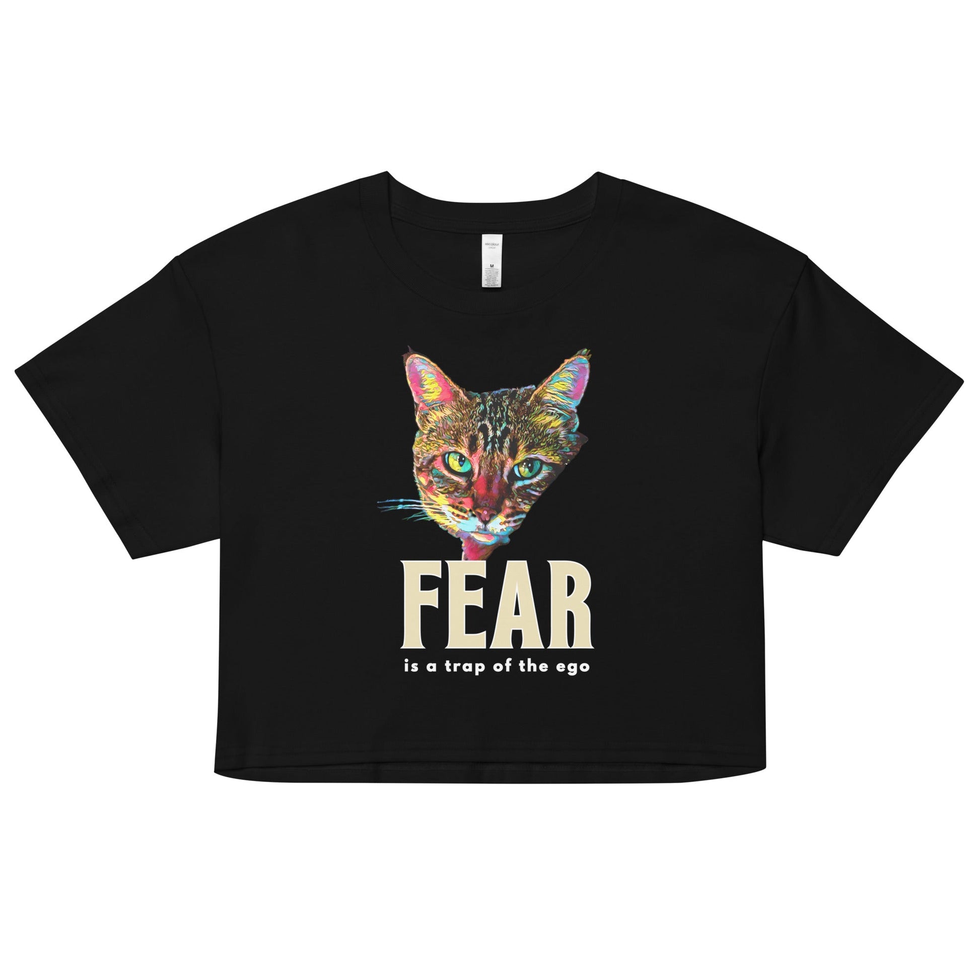 Fear is the Trap of the Ego Women’s Crop Top - My Social Cat Bonafide Boutique LLCFear is the Trap of the Ego Women’s Crop Topcrop topMy Social Cat Bonafide Boutique LLCBlackXScatego