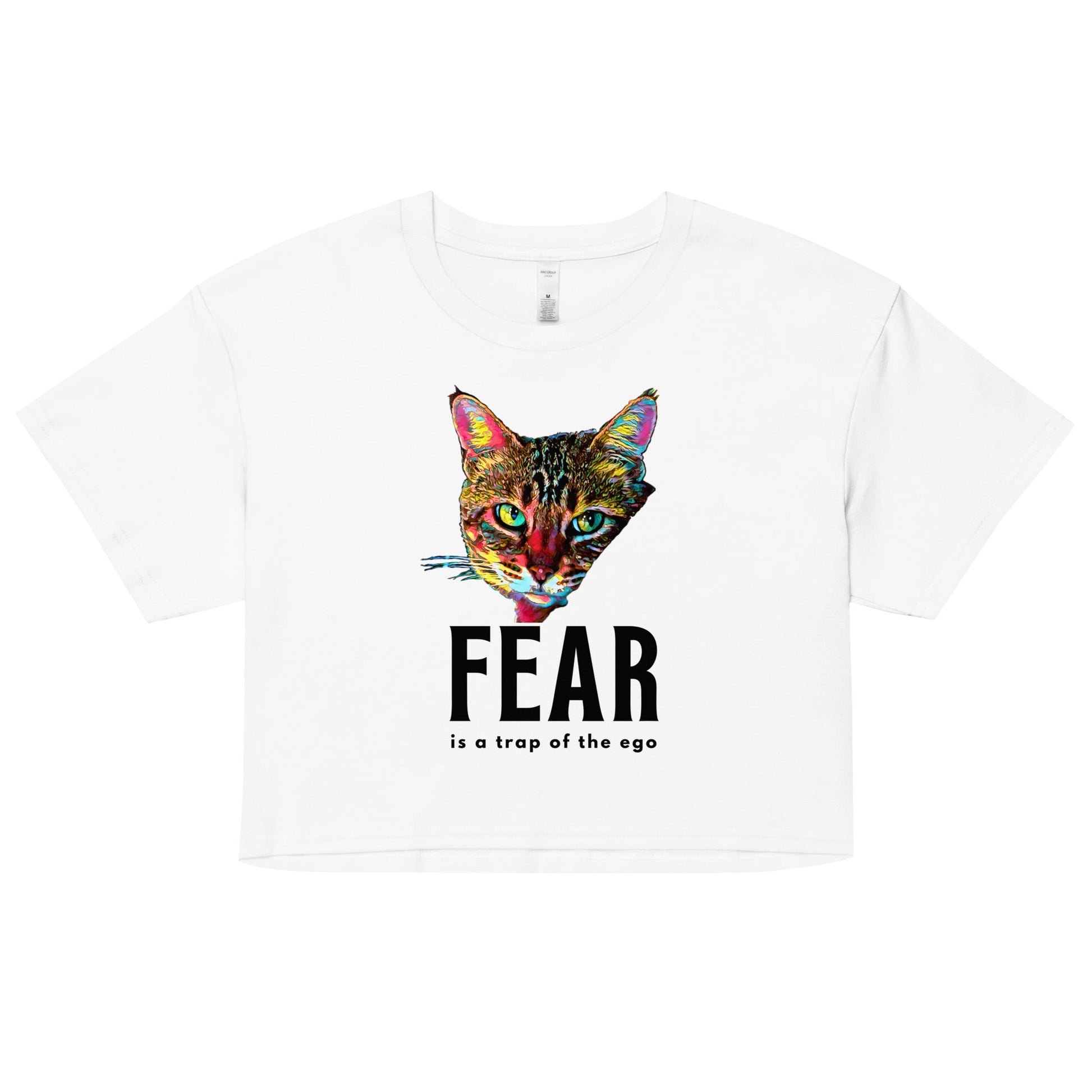 Fear is the Trap of the Ego Women’s Crop Top - My Social Cat Bonafide Boutique LLCFear is the Trap of the Ego Women’s Crop Topcrop topMy Social Cat Bonafide Boutique LLCWhiteXScatego