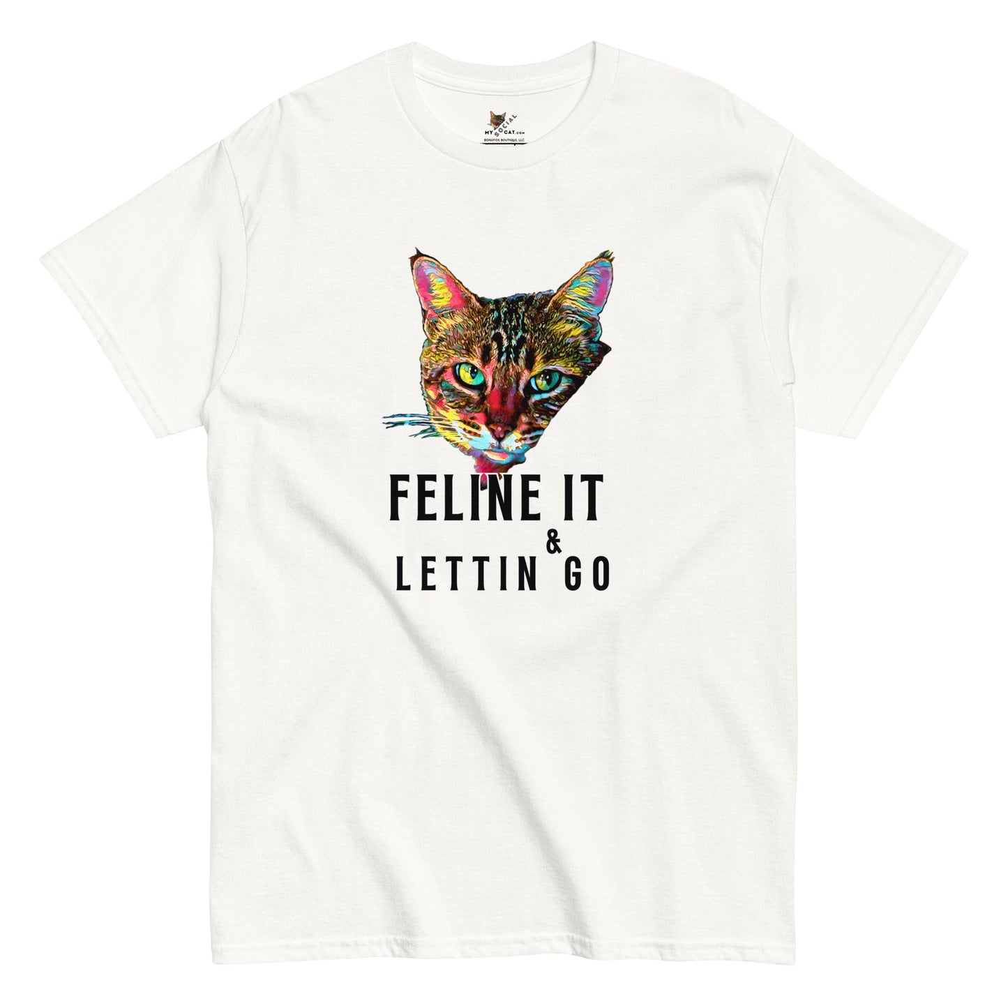 Feline It & Letting Go Unisex Classic Tee - My Social Cat Bonafide Boutique LLCFeline It & Letting Go Unisex Classic TeeT-shirtMy Social Cat Bonafide Boutique LLCWhiteScatfeline