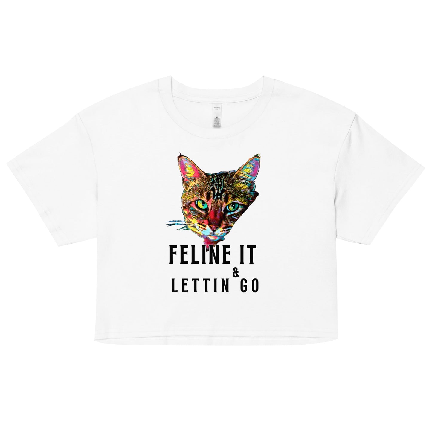 Feline it & Letting Go Women’s Crop Top - My Social Cat Bonafide Boutique LLCFeline it & Letting Go Women’s Crop Topcrop topMy Social Cat Bonafide Boutique LLCWhiteXScatcrop