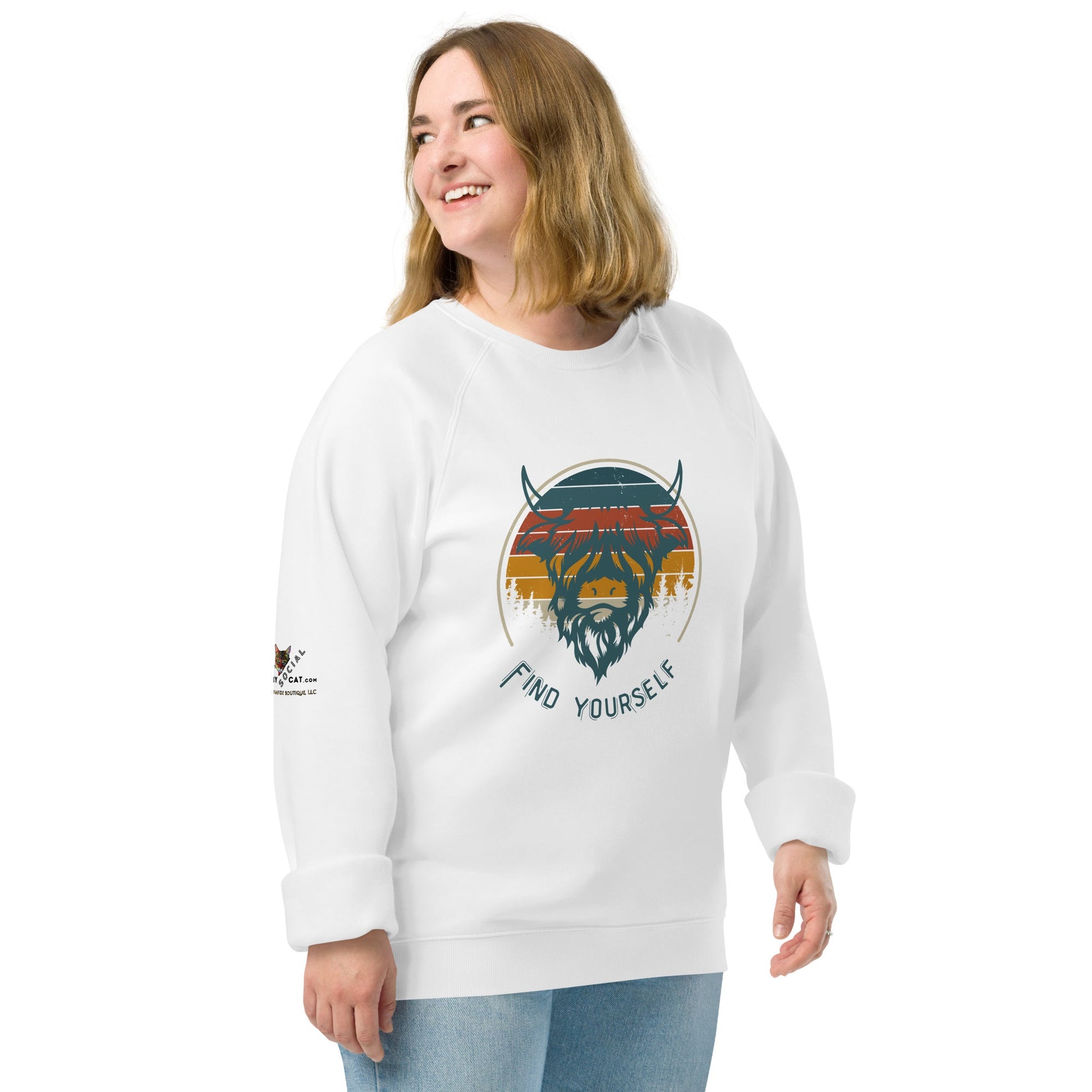 Find Yourself Plush Organic Sweatshirt - My Social Cat Bonafide Boutique LLCFind Yourself Plush Organic SweatshirtSweatshirtMy Social Cat Bonafide Boutique LLCWhiteXSbuffalofind
