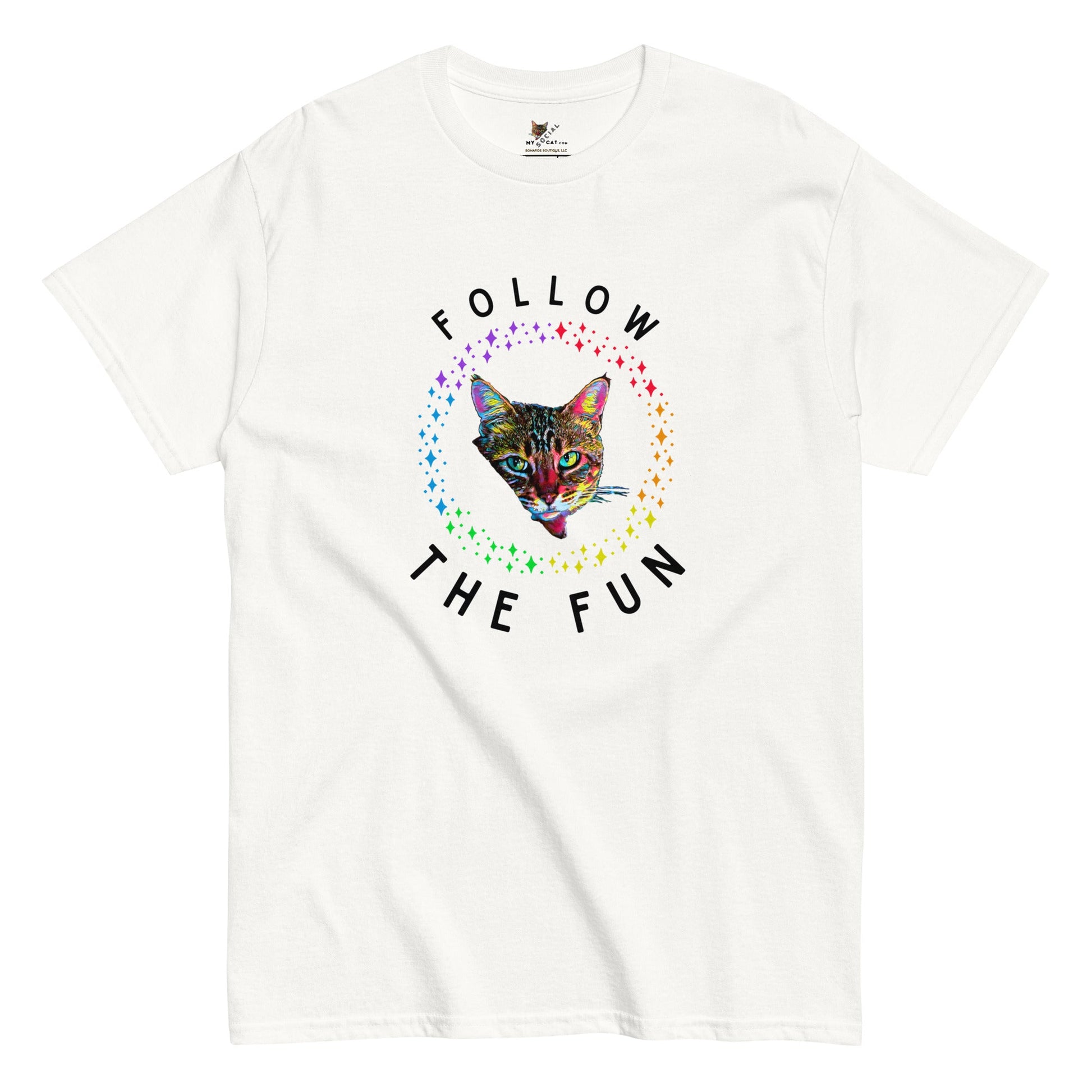 Follow the Fun Unisex Classic Tee - My Social Cat Bonafide Boutique LLCFollow the Fun Unisex Classic TeeT-shirtMy Social Cat Bonafide Boutique LLCWhiteSfollowfun