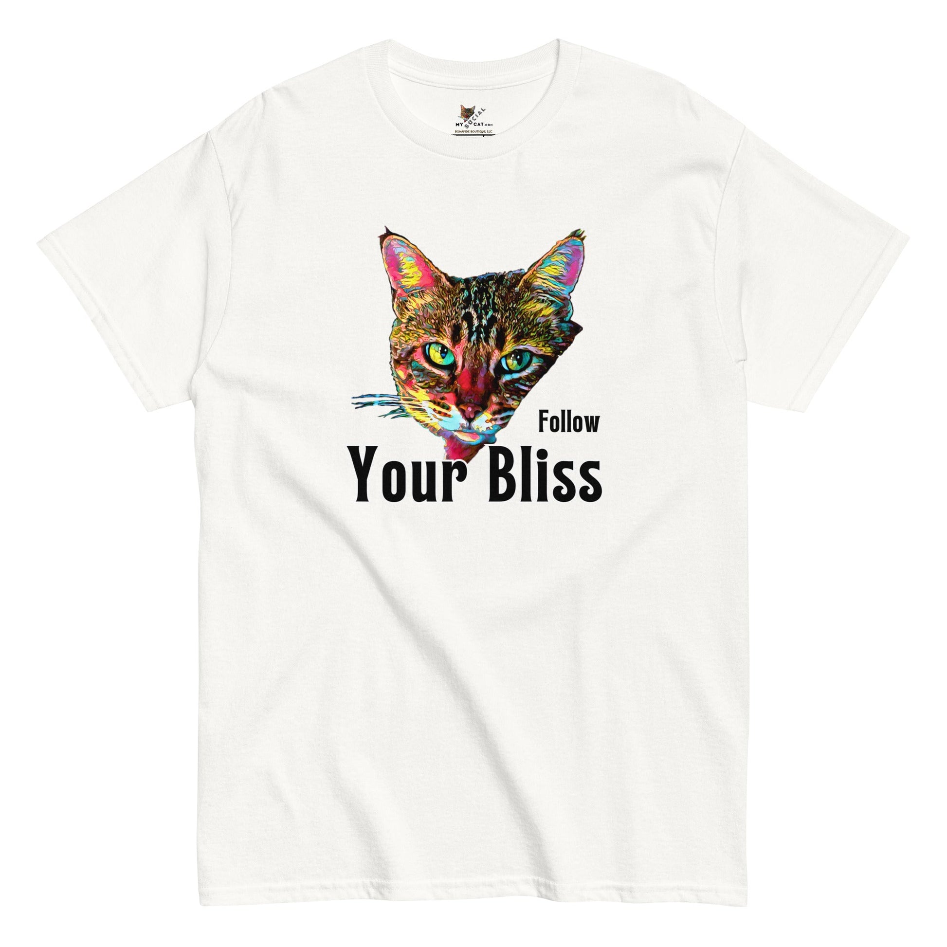 Follow Your Bliss Unisex Classic Tee - My Social Cat Bonafide Boutique LLCFollow Your Bliss Unisex Classic TeeT-shirtMy Social Cat Bonafide Boutique LLCWhiteSblisscat