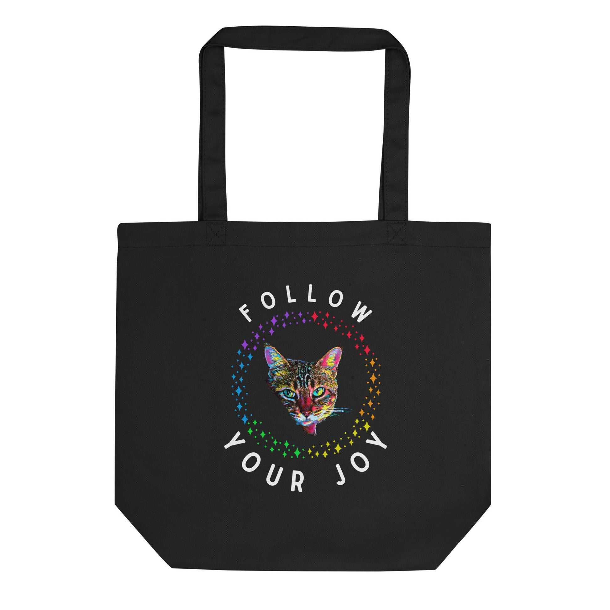 Follow Your Joy Eco Organic Cotton Tote Bag - My Social Cat Bonafide Boutique LLC 
