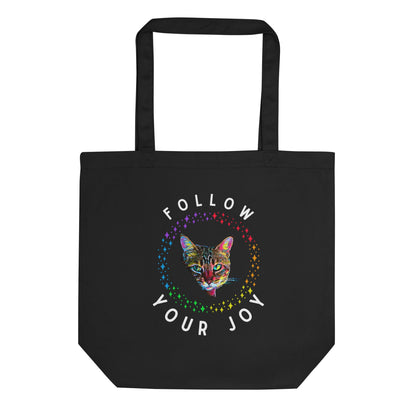 Follow Your Joy Eco Organic Cotton Tote Bag - My Social Cat Bonafide Boutique LLC 