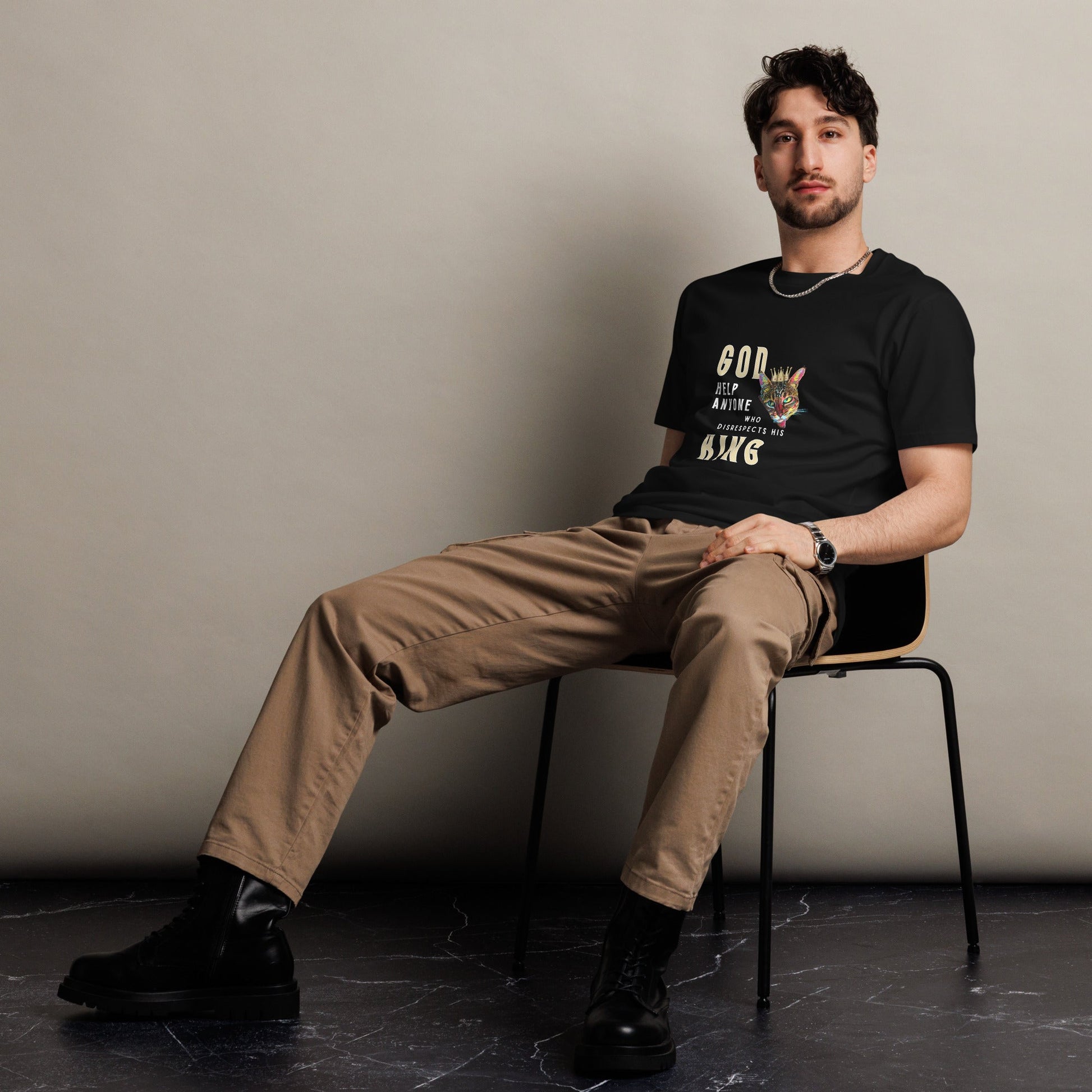 God Help Anyone Who Disrespects His King Unisex Premium Tee - My Social Cat Bonafide Boutique LLCGod Help Anyone Who Disrespects His King Unisex Premium TeeT-shirtMy Social Cat Bonafide Boutique LLCBlackScatgod