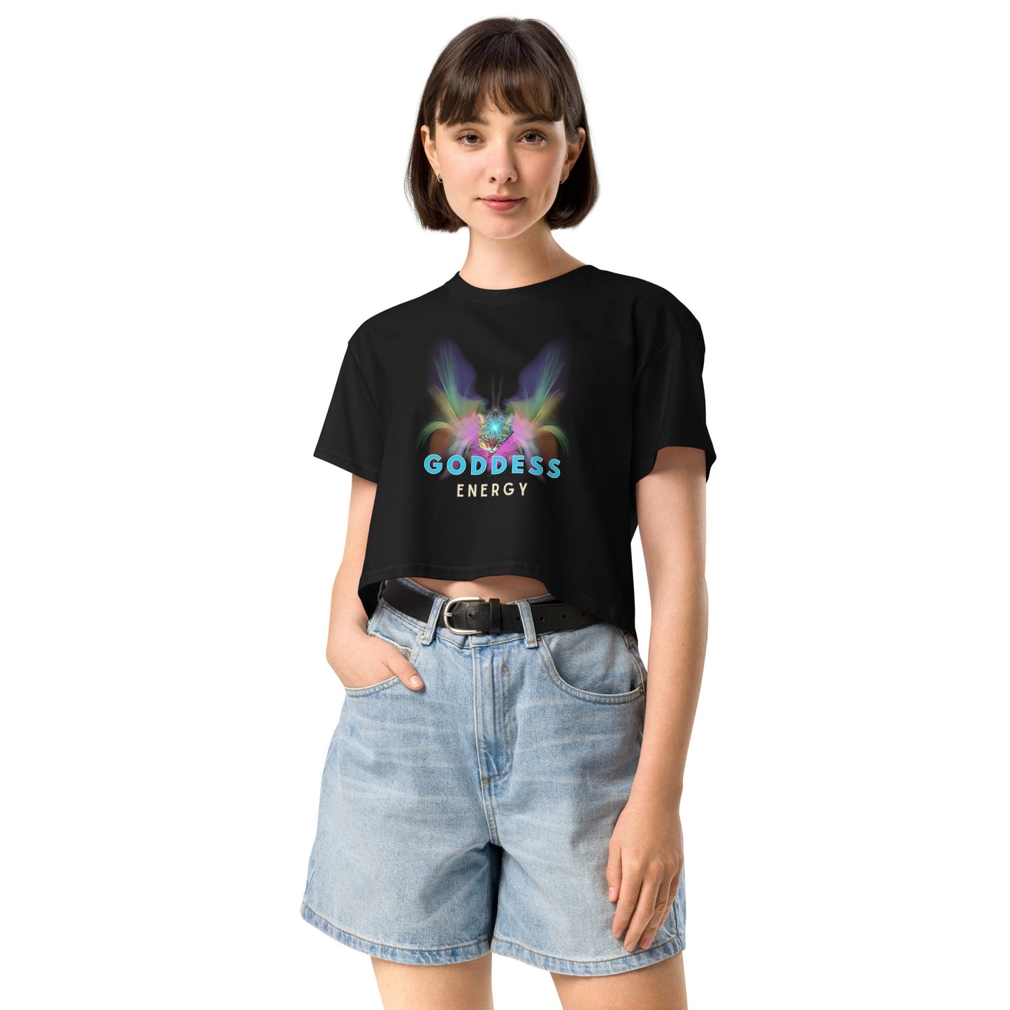 Goddess Energy Women’s Crop Top - My Social Cat Bonafide Boutique LLCGoddess Energy Women’s Crop Topcrop topMy Social Cat Bonafide Boutique LLCBlackXScropgoddess