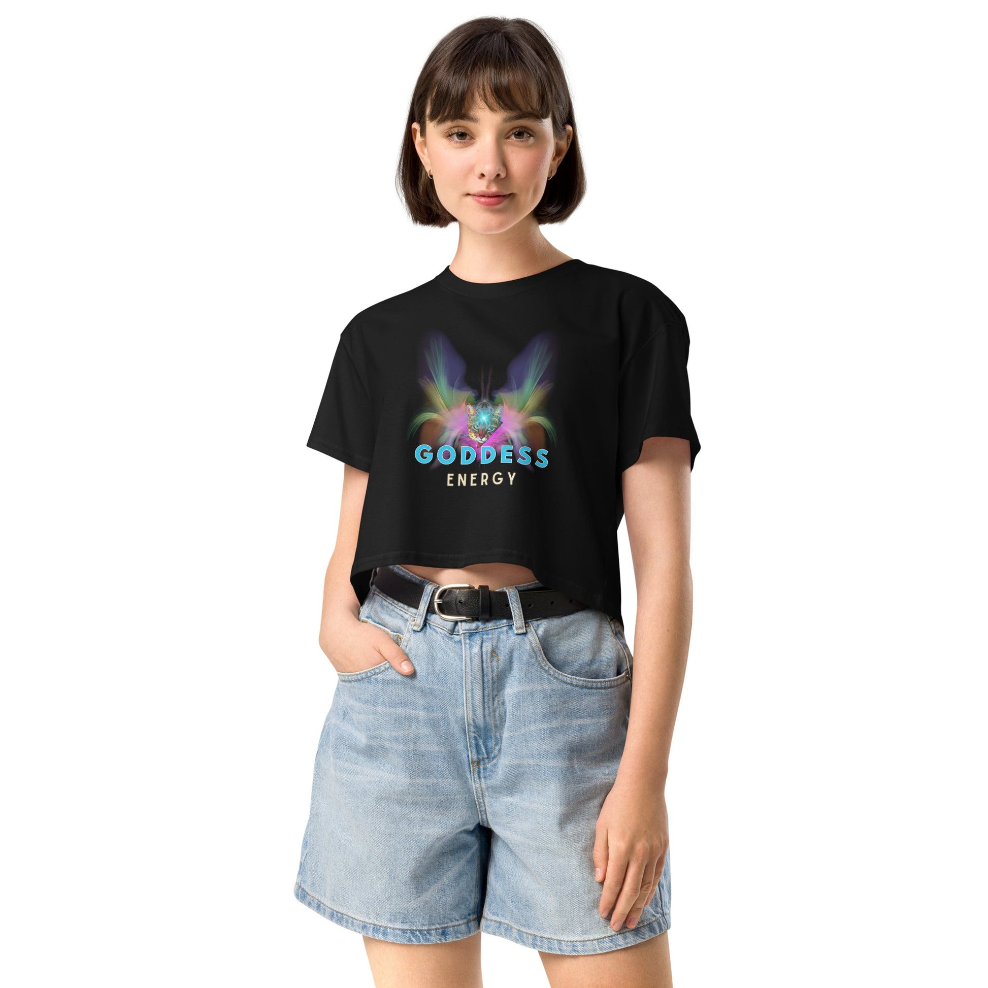 Goddess Energy Women’s Crop Top - My Social Cat Bonafide Boutique LLCGoddess Energy Women’s Crop Topcrop topMy Social Cat Bonafide Boutique LLCBlackXScropgoddess