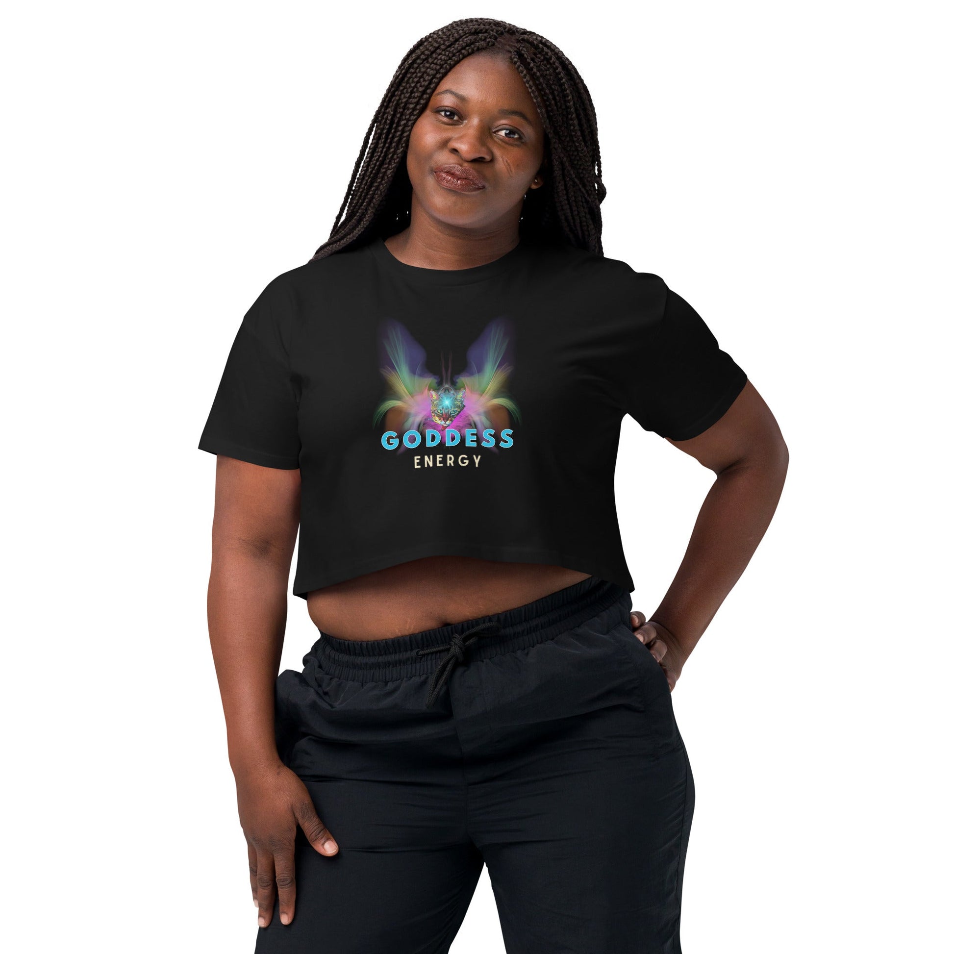 Goddess Energy Women’s Crop Top - My Social Cat Bonafide Boutique LLCGoddess Energy Women’s Crop Topcrop topMy Social Cat Bonafide Boutique LLCBlackXScropgoddess