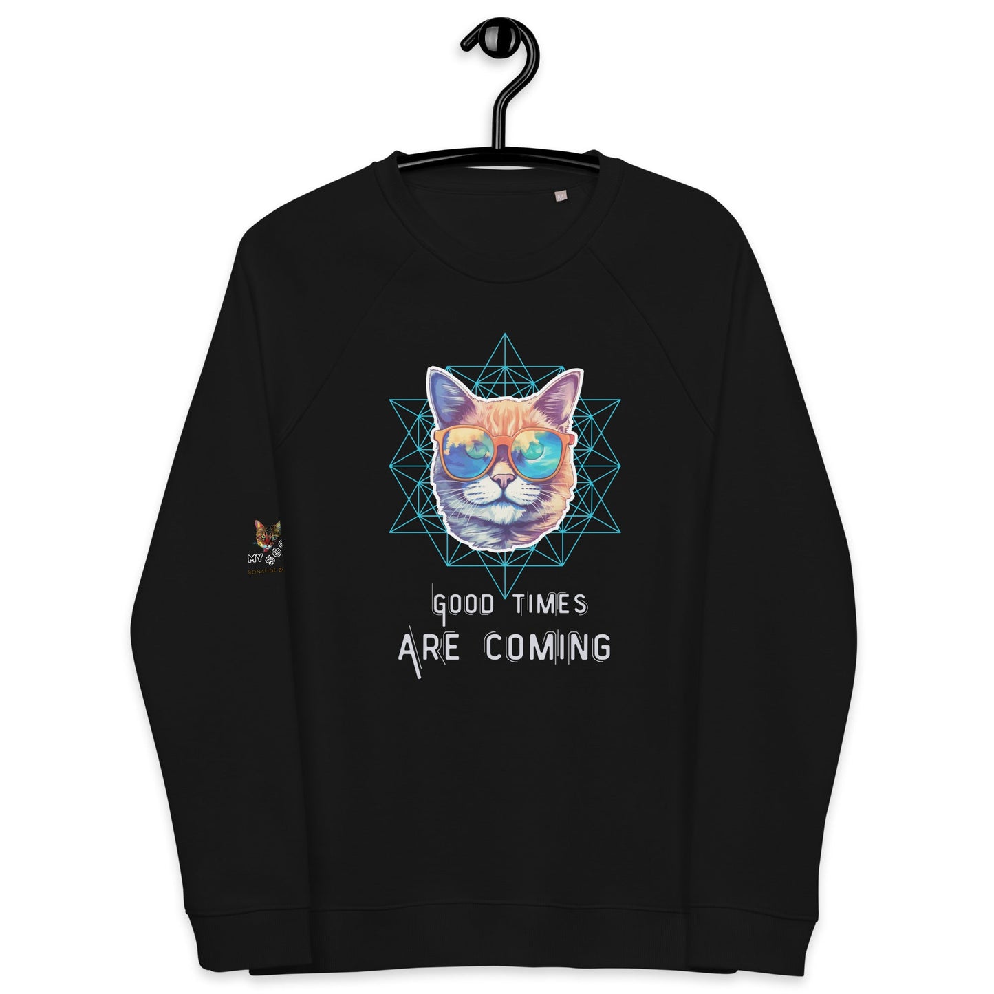 Good Time are Coming Plush Organic Sweatshirt - My Social Cat Bonafide Boutique LLCGood Time are Coming Plush Organic SweatshirtSweatshirtMy Social Cat Bonafide Boutique LLCBlackXScominggood