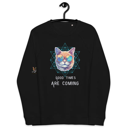 Good Time are Coming Plush Organic Sweatshirt - My Social Cat Bonafide Boutique LLCGood Time are Coming Plush Organic SweatshirtSweatshirtMy Social Cat Bonafide Boutique LLCBlackXScominggood