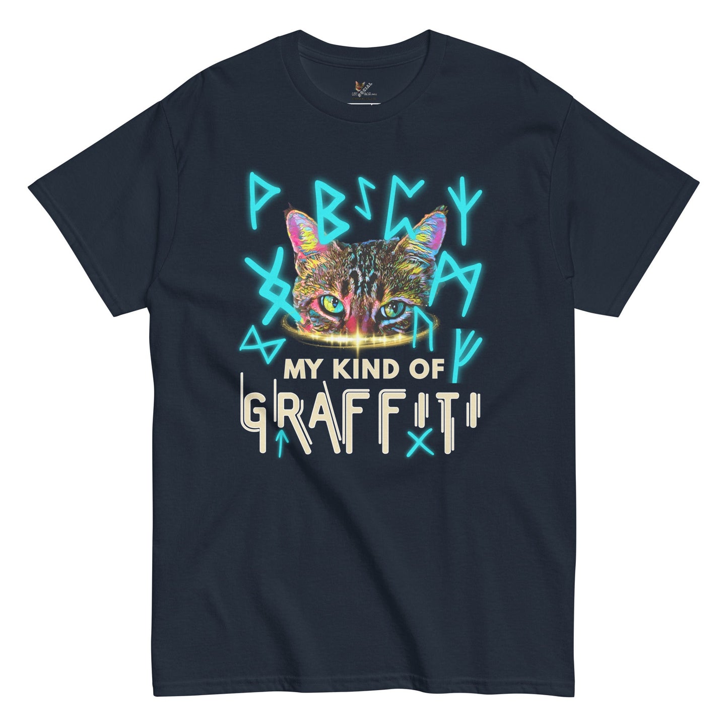 Graffiti Unisex Classic Tee - My Social Cat Bonafide Boutique LLCGraffiti Unisex Classic TeeT-shirtMy Social Cat Bonafide Boutique LLCNavySclassicgraffiti