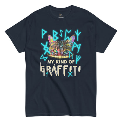Graffiti Unisex Classic Tee - My Social Cat Bonafide Boutique LLCGraffiti Unisex Classic TeeT-shirtMy Social Cat Bonafide Boutique LLCNavySclassicgraffiti