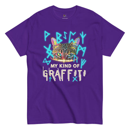 Graffiti Unisex Classic Tee - My Social Cat Bonafide Boutique LLCGraffiti Unisex Classic TeeT-shirtMy Social Cat Bonafide Boutique LLCPurpleSclassicgraffiti