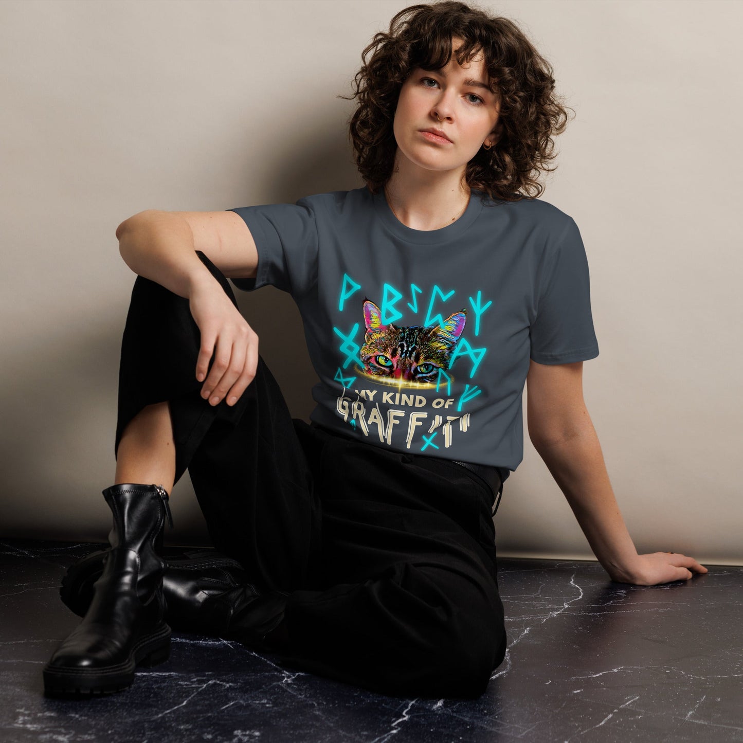 Graffiti Unisex Premium Tee - My Social Cat Bonafide Boutique LLCGraffiti Unisex Premium TeeT-shirtMy Social Cat Bonafide Boutique LLCBlackSgraffitipremium
