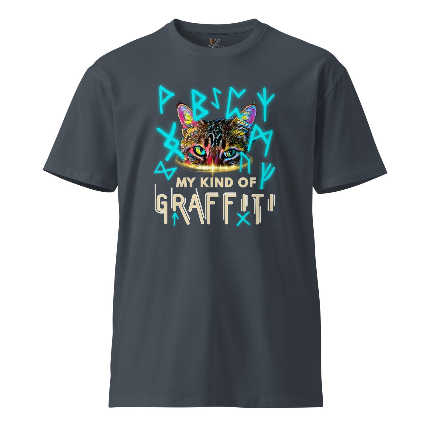 Graffiti Unisex Premium Tee - My Social Cat Bonafide Boutique LLCGraffiti Unisex Premium TeeT-shirtMy Social Cat Bonafide Boutique LLCPetrol BlueSgraffitipremium