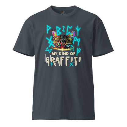 Graffiti Unisex Premium Tee - My Social Cat Bonafide Boutique LLCGraffiti Unisex Premium TeeT-shirtMy Social Cat Bonafide Boutique LLCPetrol BlueSgraffitipremium