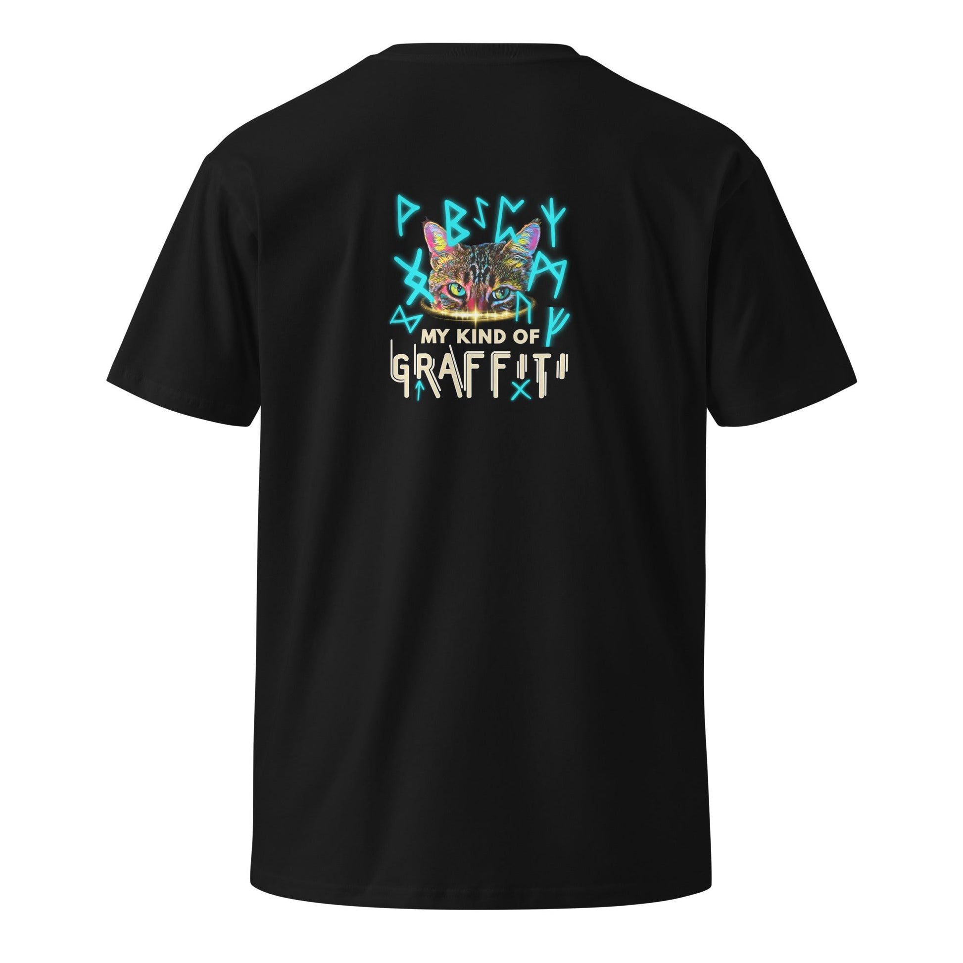 Graffiti Unisex Premium Tee - My Social Cat Bonafide Boutique LLCGraffiti Unisex Premium TeeT-shirtMy Social Cat Bonafide Boutique LLCPetrol BlueSgraffitipremium