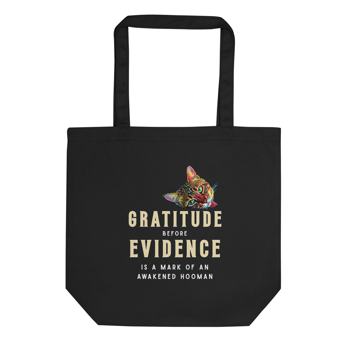 Gratitude Before Evidence Eco Organic Cotton Tote Bag - My Social Cat Bonafide Boutique LLC 
