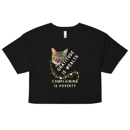 Gratitude is Wealth Complaining is Poverty Women’s Crop Top - My Social Cat Bonafide Boutique LLCGratitude is Wealth Complaining is Poverty Women’s Crop Topcrop topMy Social Cat Bonafide Boutique LLCBlackXScatcomplaining