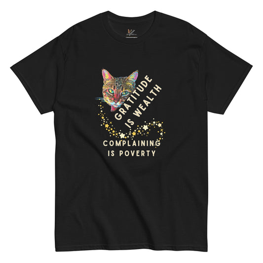Gratitude is Wealth Unisex Classic Tee - My Social Cat Bonafide Boutique LLCGratitude is Wealth Unisex Classic TeeT-shirtMy Social Cat Bonafide Boutique LLCBlackScatcomplaining