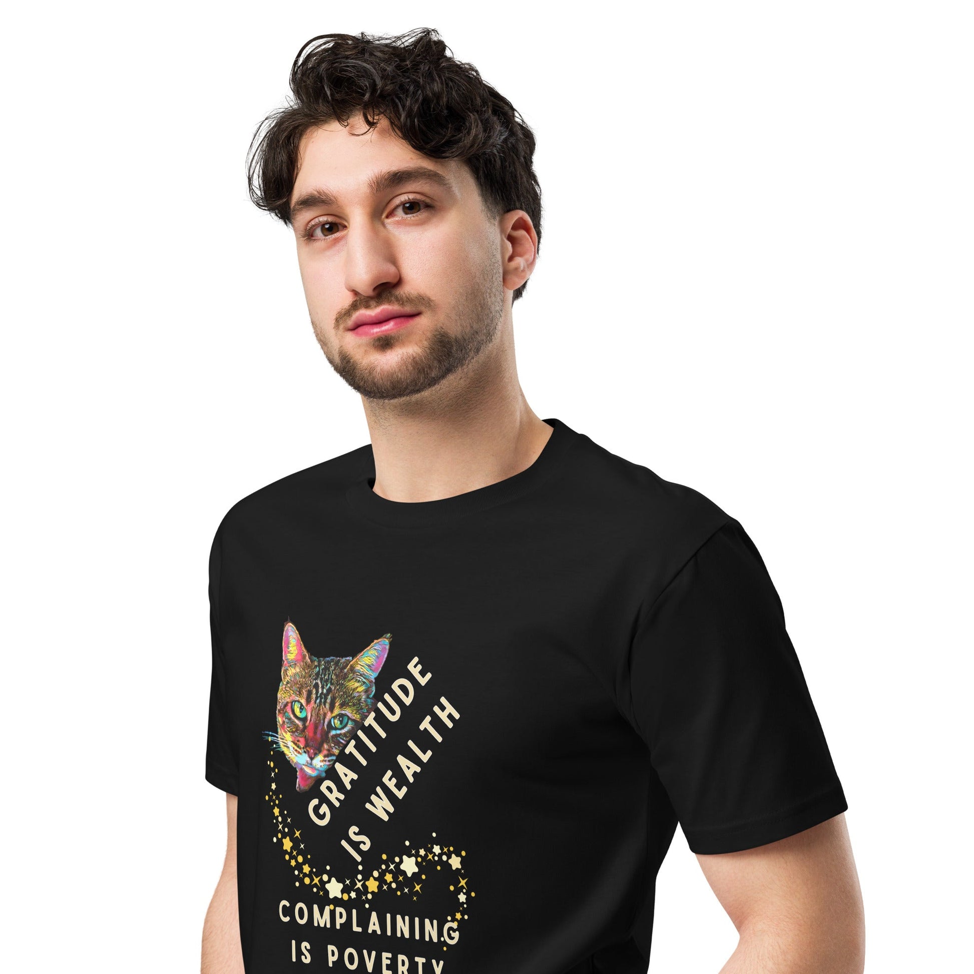 Gratitude is Wealth Unisex Premium Tee - My Social Cat Bonafide Boutique LLCGratitude is Wealth Unisex Premium TeeT-shirtMy Social Cat Bonafide Boutique LLCBlackScatcomplaining