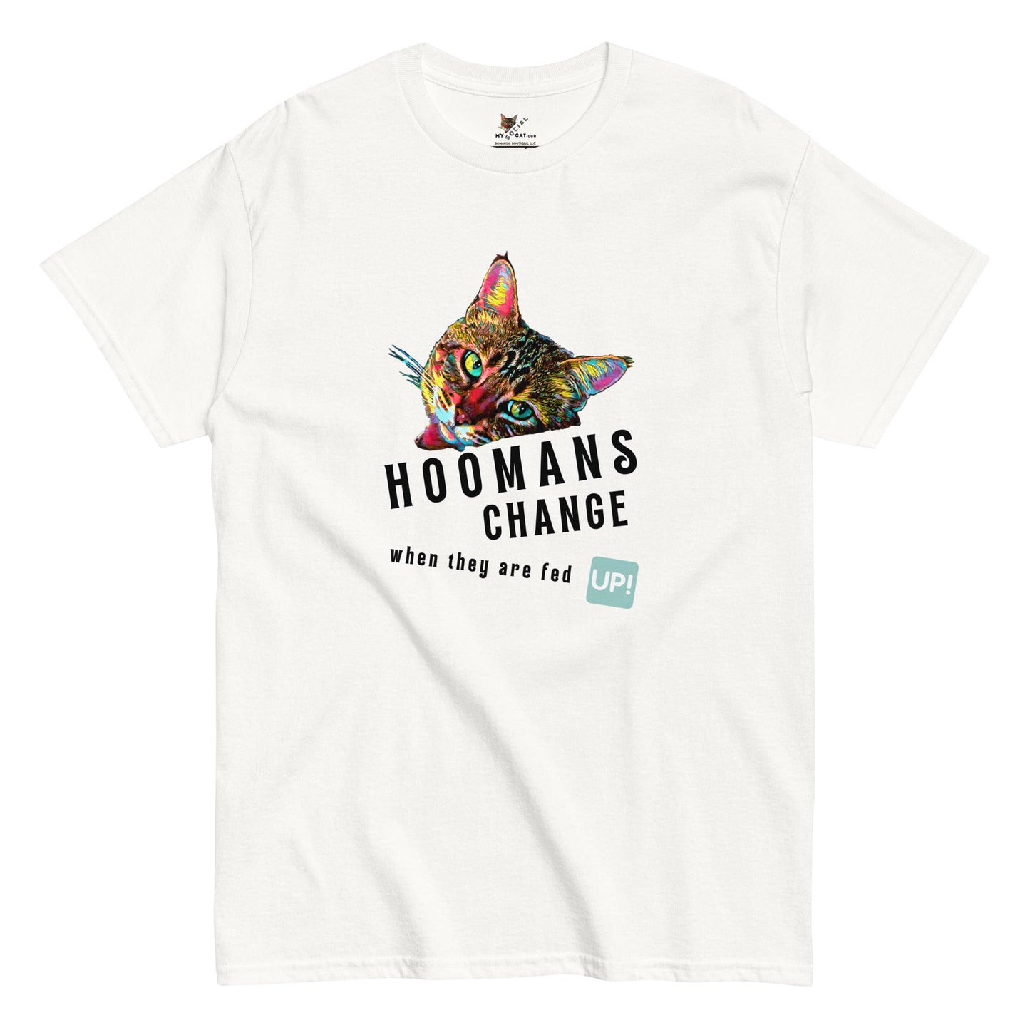 Hoomans Change Unisex Classic Tee - My Social Cat Bonafide Boutique LLCHoomans Change Unisex Classic TeeT-shirtMy Social Cat Bonafide Boutique LLCWhiteScatchange