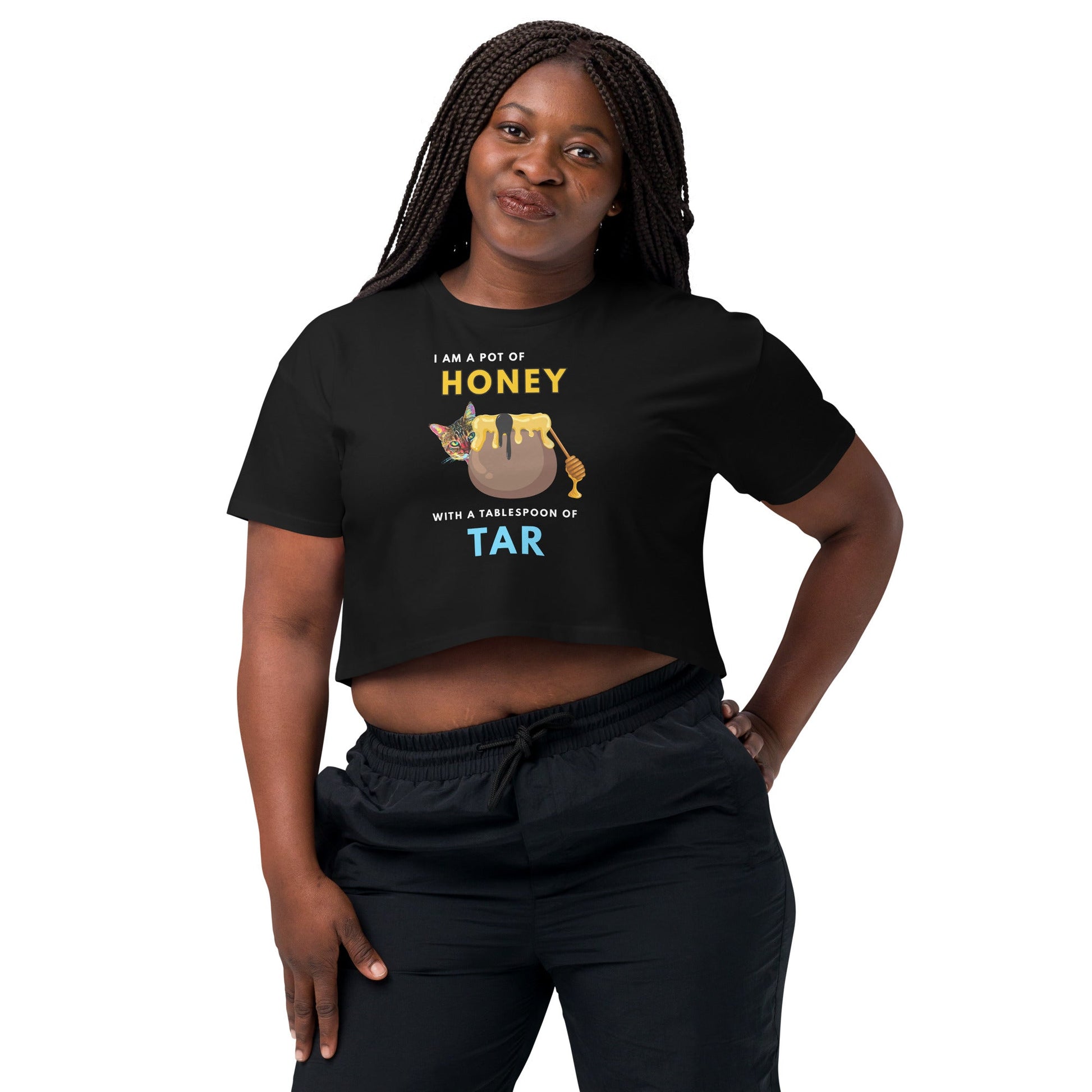 I Am a Pot of Honey Women’s Crop Top - My Social Cat Bonafide Boutique LLCI Am a Pot of Honey Women’s Crop Topcrop topMy Social Cat Bonafide Boutique LLCXScrophoney