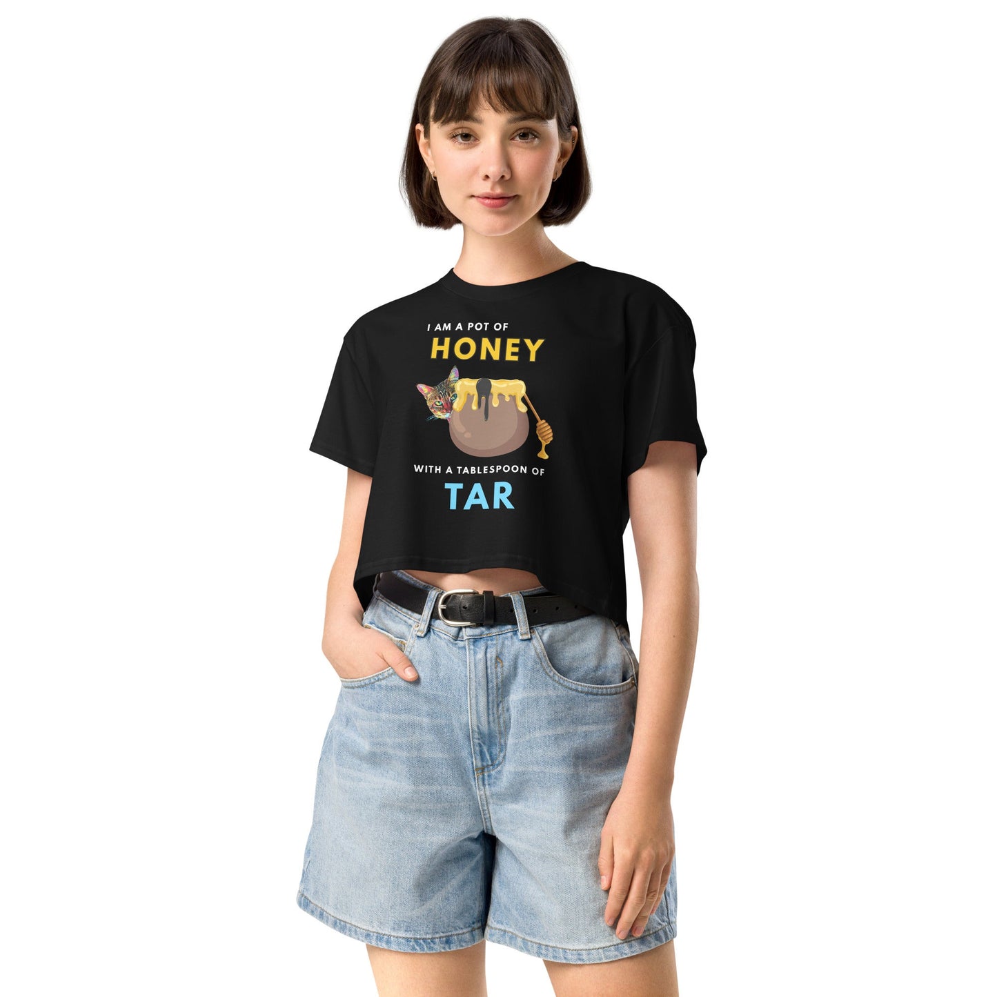 I Am a Pot of Honey Women’s Crop Top - My Social Cat Bonafide Boutique LLCI Am a Pot of Honey Women’s Crop Topcrop topMy Social Cat Bonafide Boutique LLCXScrophoney