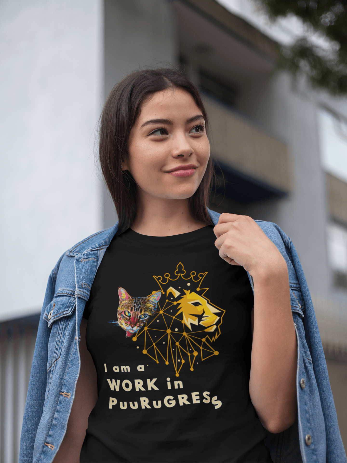 I Am a Work in Puurugress Unisex Premium Tee - My Social Cat Bonafide Boutique LLCI Am a Work in Puurugress Unisex Premium TeeT-shirtMy Social Cat Bonafide Boutique LLCBlackMI amprogress